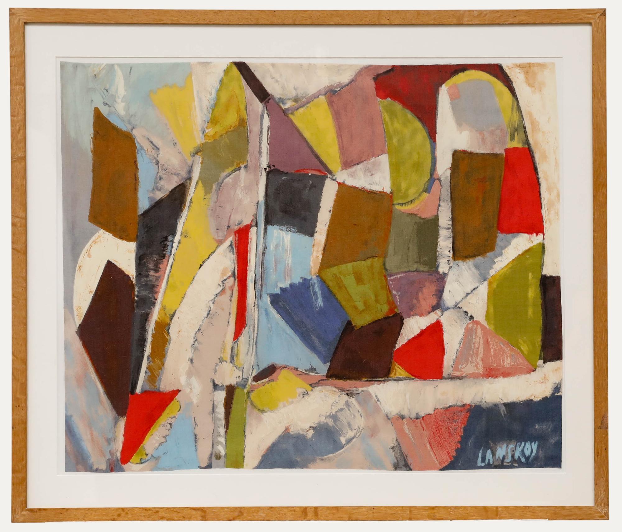 André Lanskoy Abstract Print - Andre Lanskoy (1902-1976) - Framed 20th Century Lithograph, The Weight of a Box