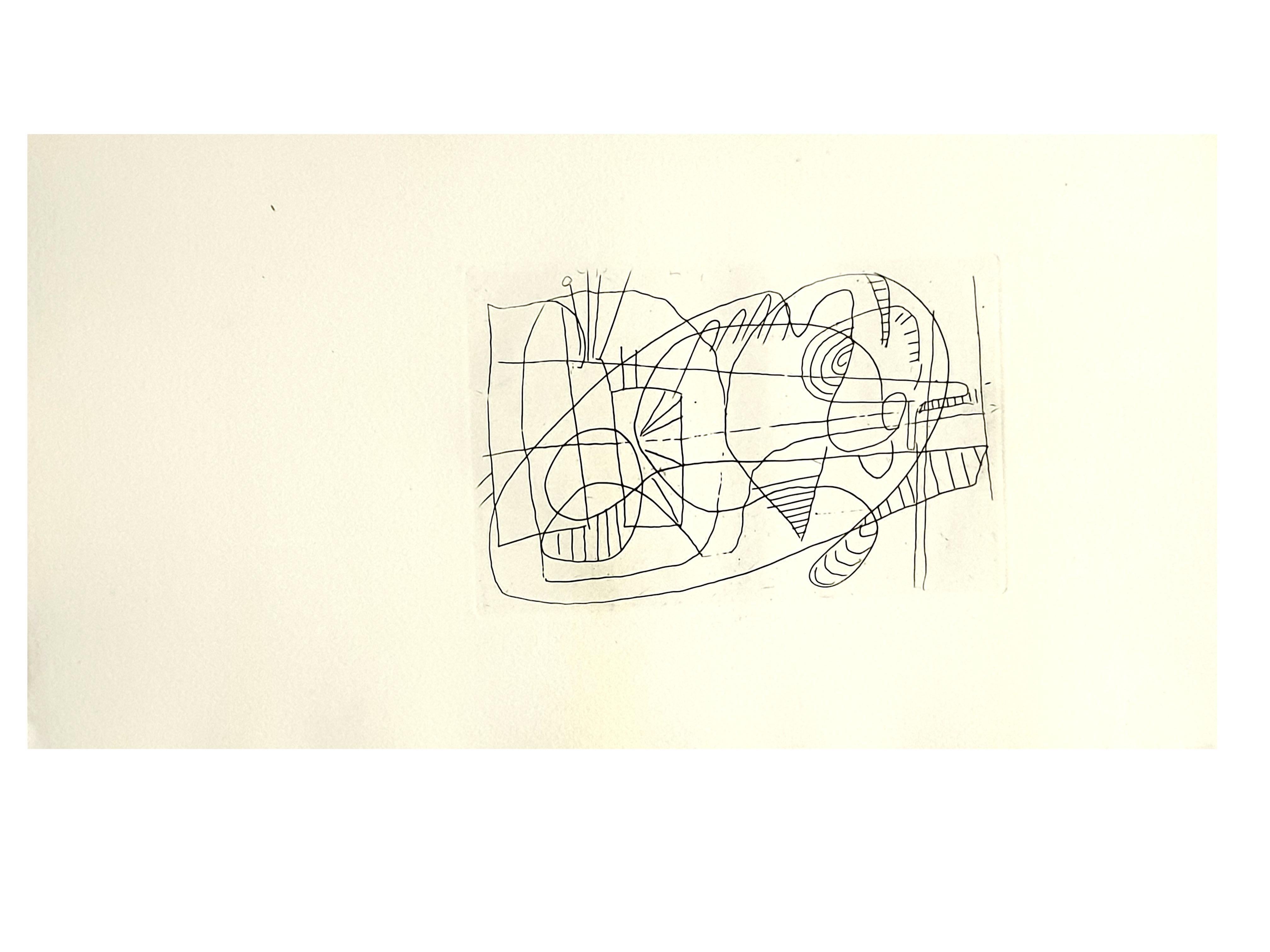 André Lanskoy - Composition - Original Etching
From Dédale
Edition: 190
Dimensions: 32 x 18 cm
This etching is from the first series of etching Lanskoy made. 
Unsigned and unumbered as issued