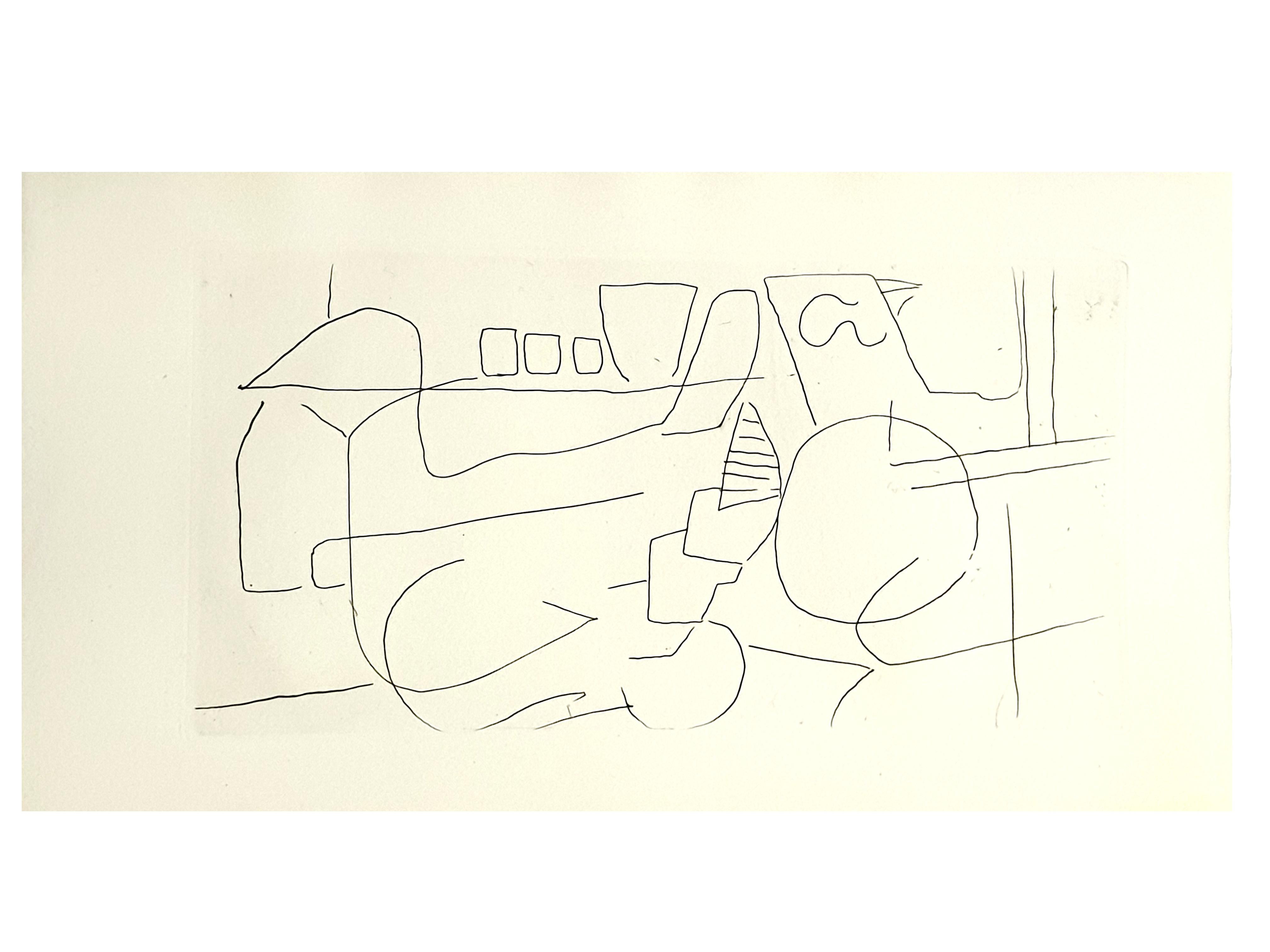 André Lanskoy - Composition - Original Etching
From Dédale
Edition: 190
Dimensions: 32 x 18 cm
This etching is from the first series of etching Lanskoy made. 
Unsigned and unumbered as issued
