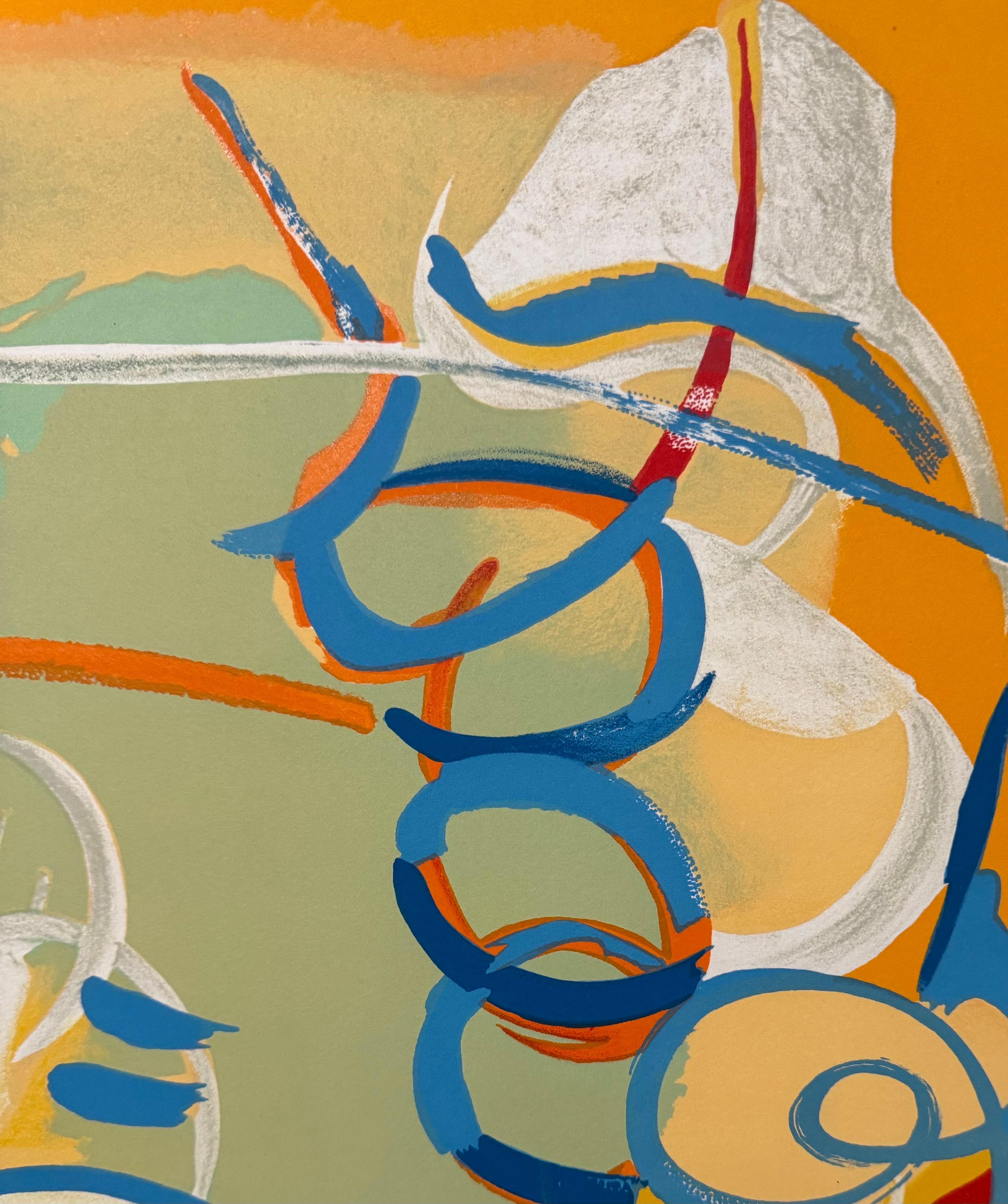 Andre Lanskoy Dada Lithograph Mourlot Calligraphic French Poetry Brut Abstract - Surrealist Print by André Lanskoy