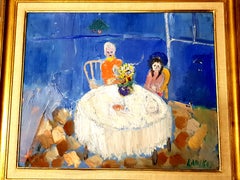 André Lanskoy - Lovers Interior Scene - Original Oil on Canvas