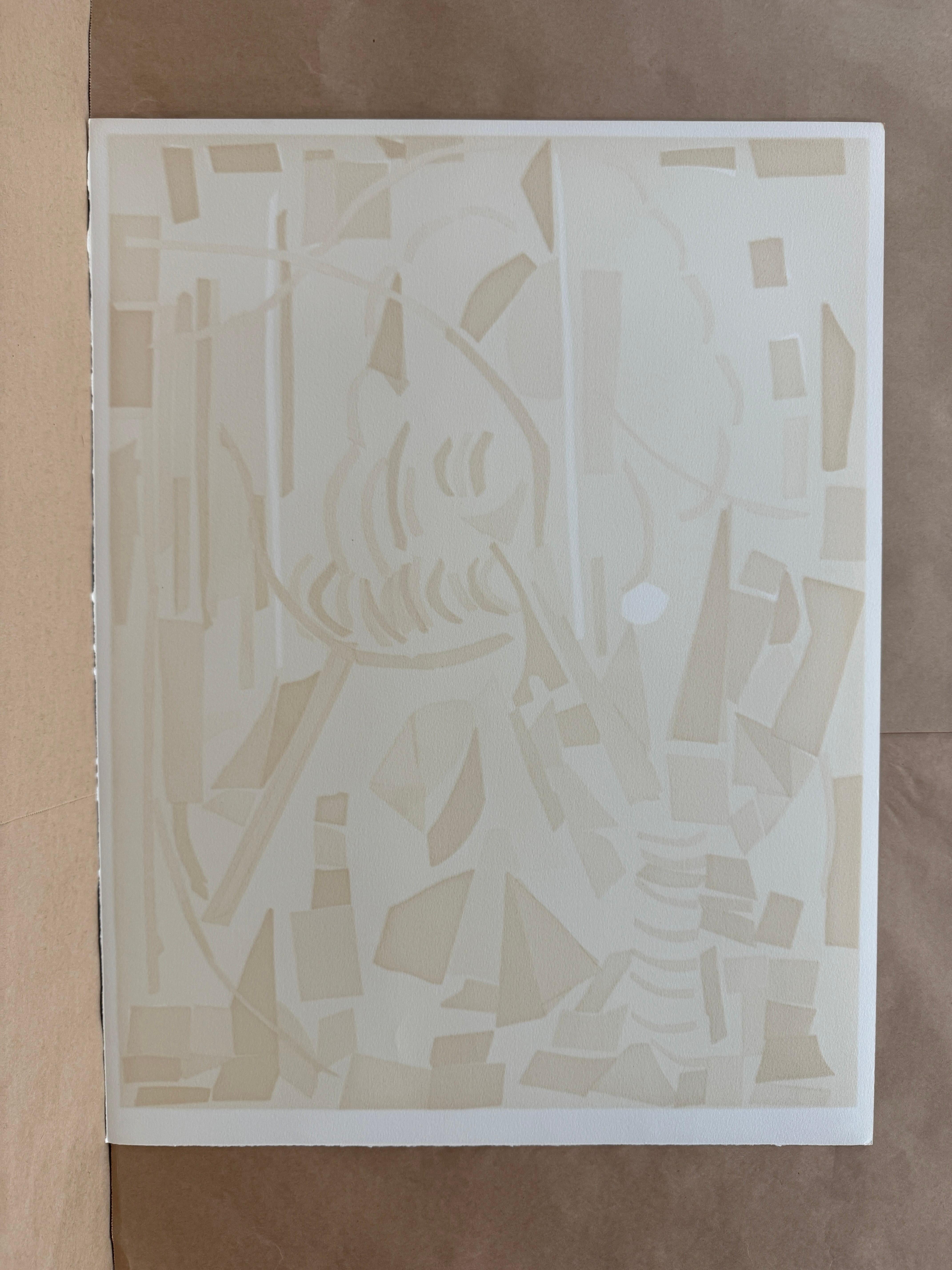This lithograph was printed in 1965 at the Atelier Mourlot in Paris. It is signed, and numbered from an edition of 150. A major theme running through Lanskoy's work is the interaction of form and color. He breaks the subject to make it disappear in