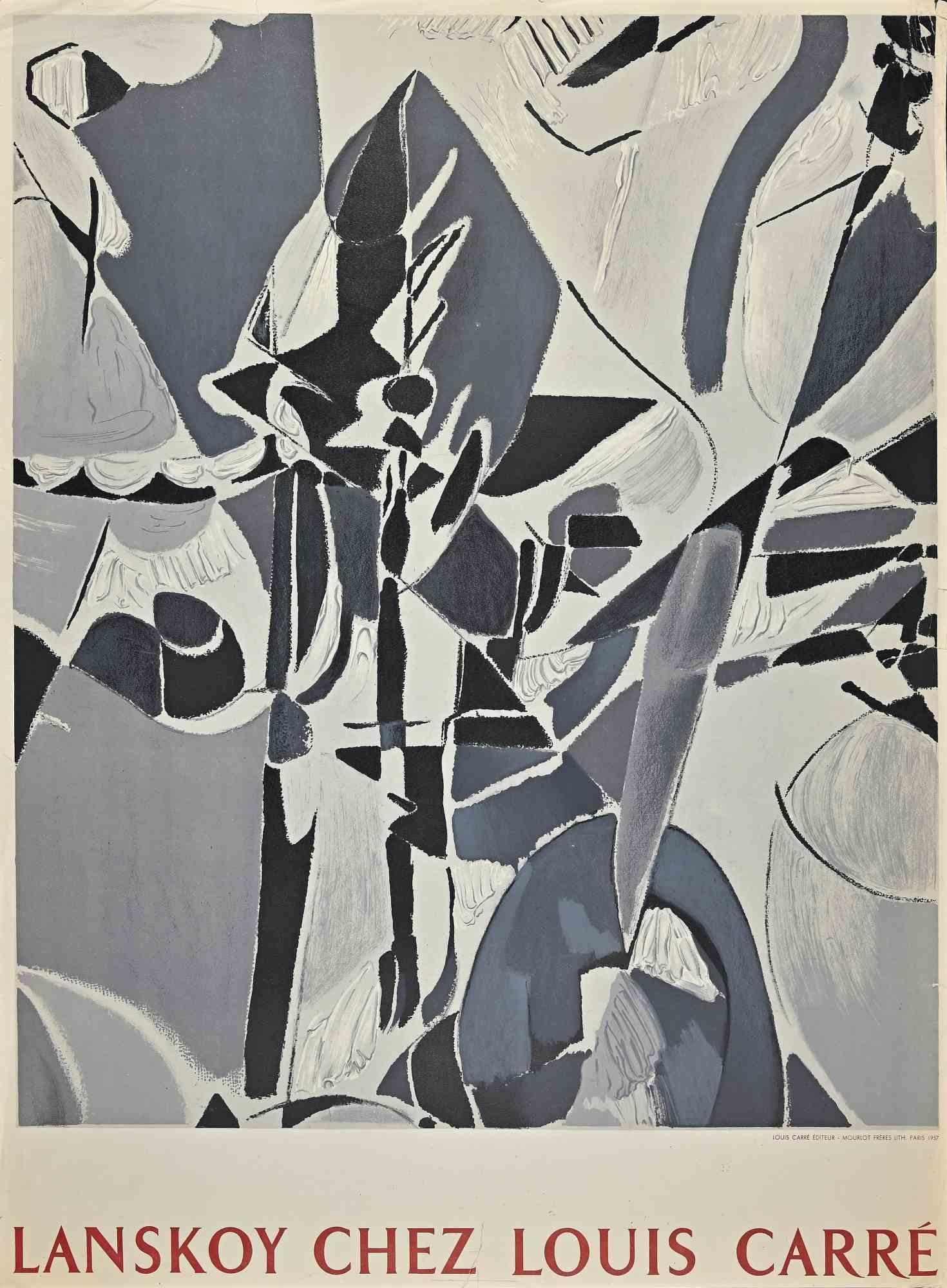 André Lanskoy Abstract Print - Vintage Poster Galerie Louis Carré - Lithograph and offset by A. Lanskoy - 1957