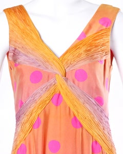 Andre Laug Numbered Couture Vestido de noche/vestido de seda de lunares ombre vintage