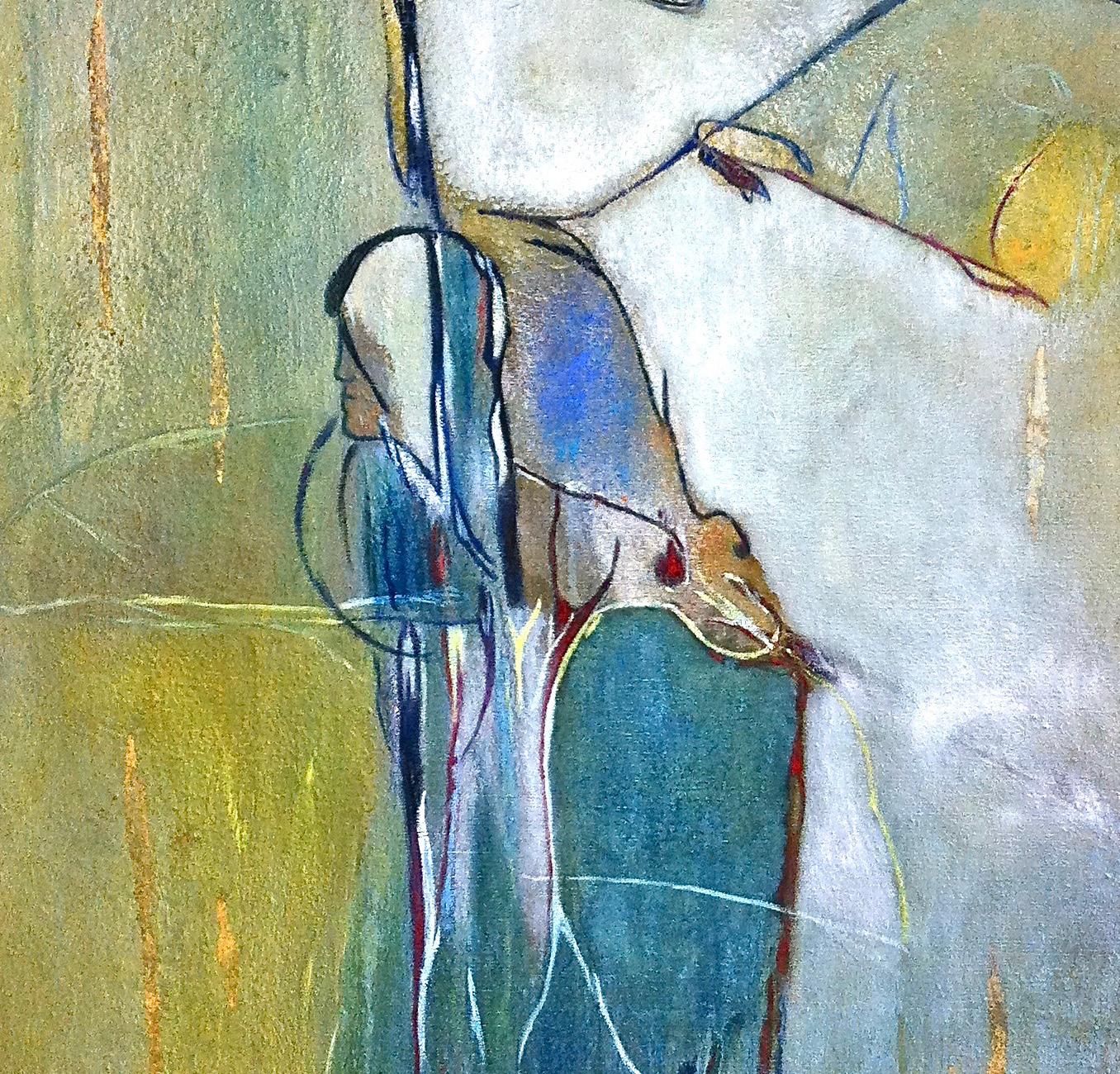 Valvaire venitien  (Grau), Portrait Painting, von Andre Laurenti