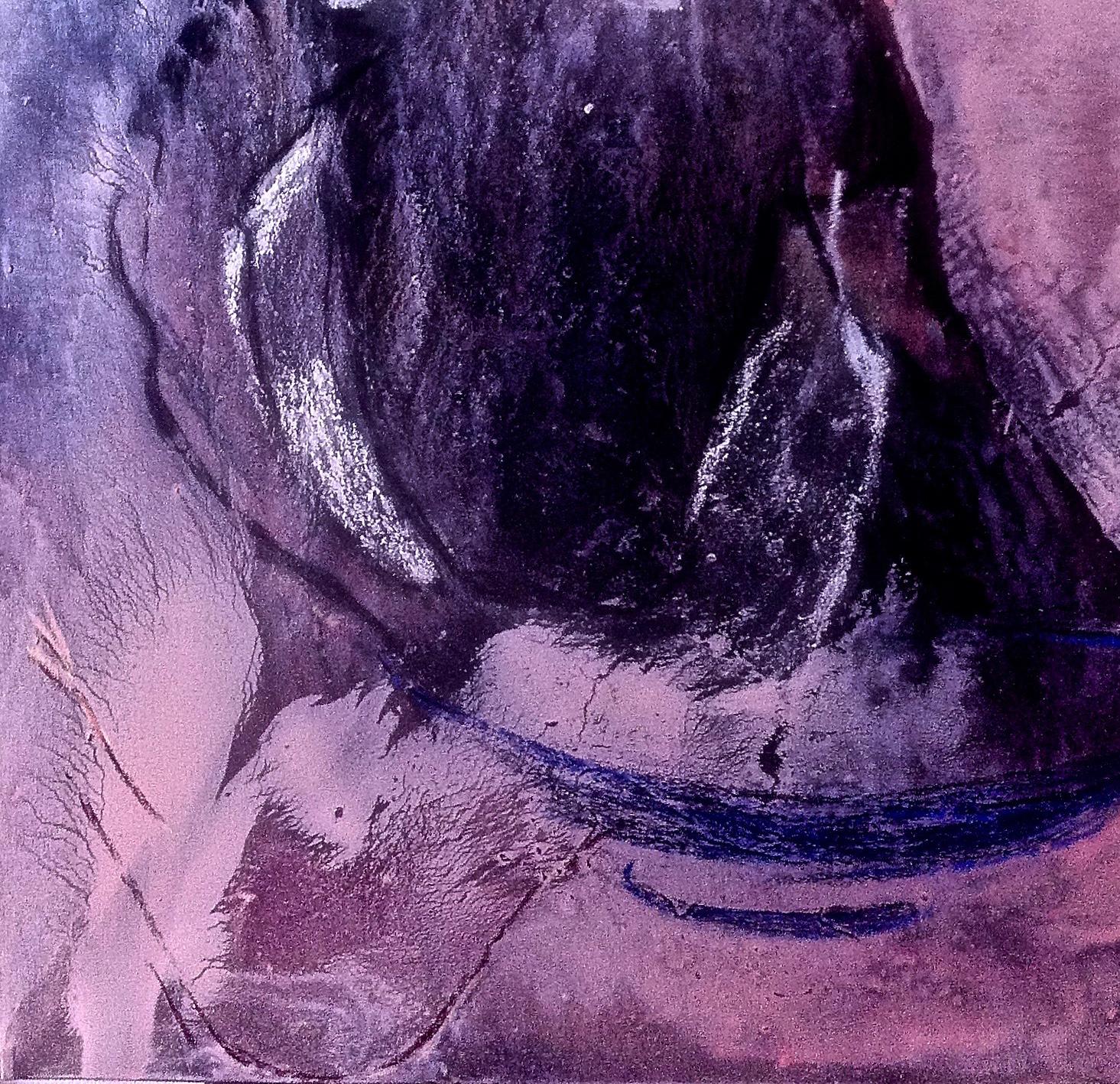 ISiS ISiDE - Purple Figurative Painting by Andre Laurenti