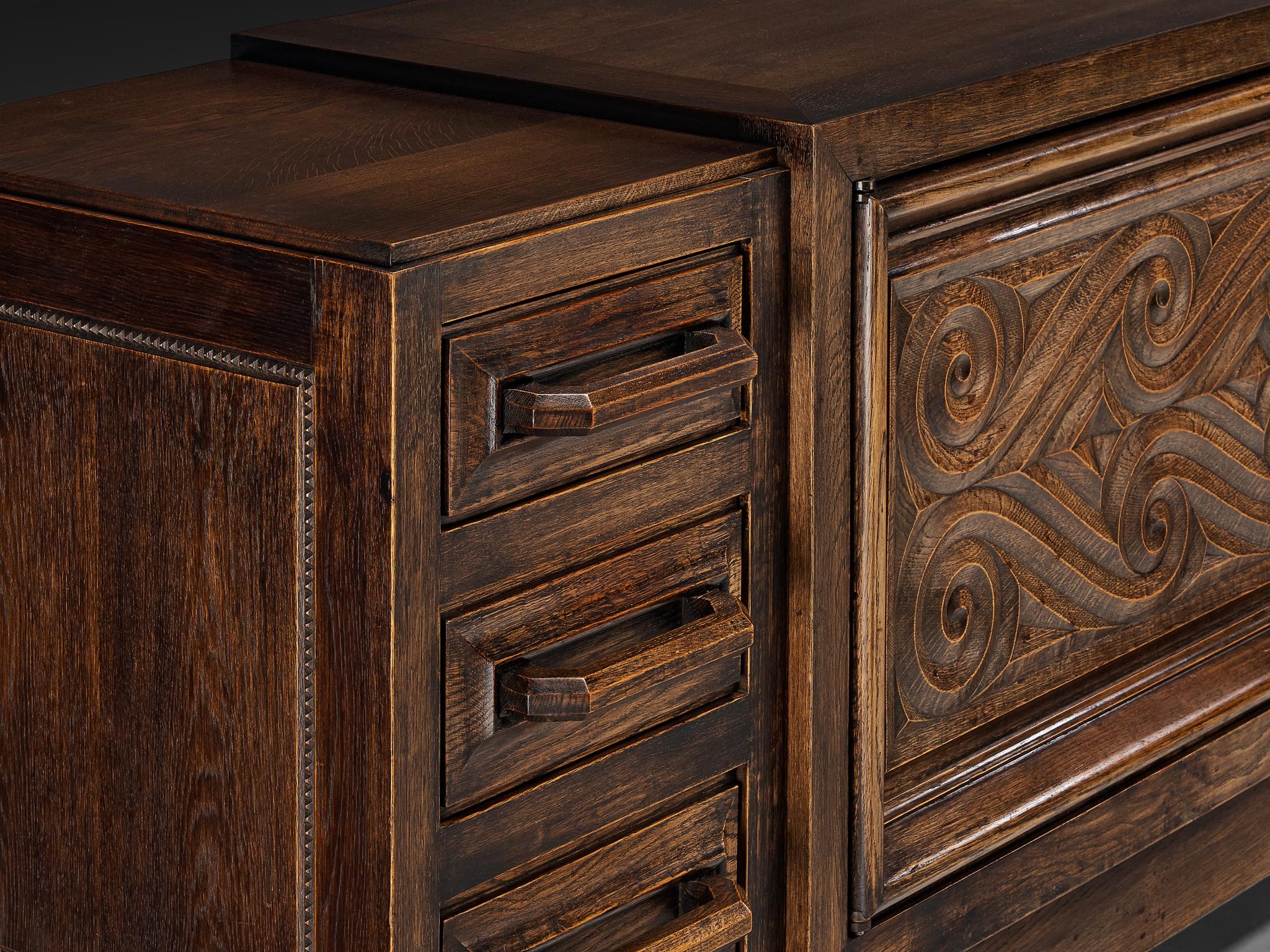 André Le Picard Sideboard in Oak 1930s For Sale 4