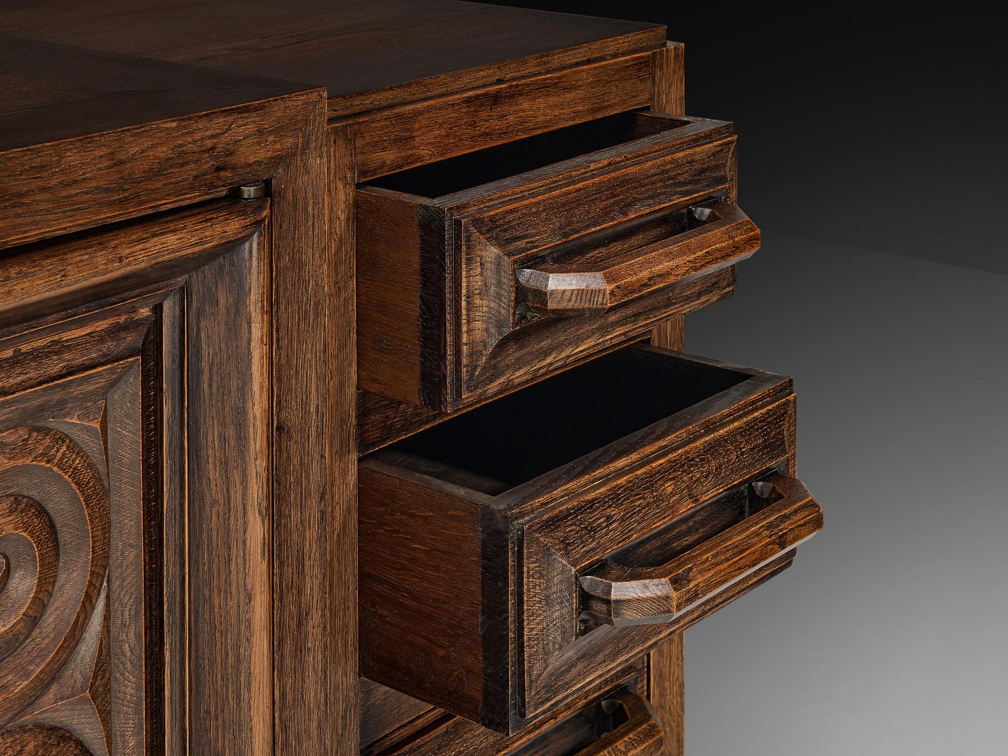 Mid-20th Century André Le Picard Sideboard in Oak 1930s For Sale
