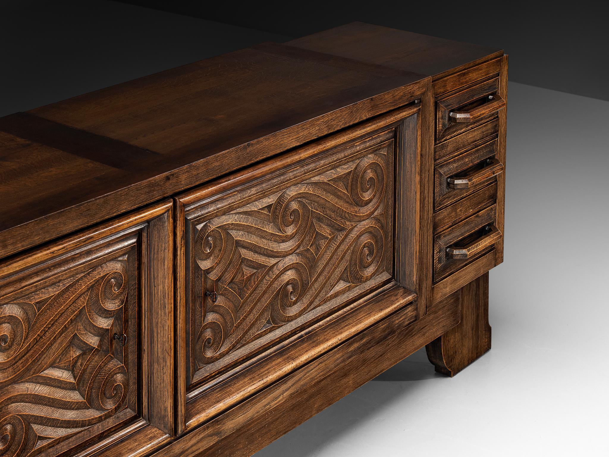 André Le Picard Sideboard in Oak 1930s For Sale 3