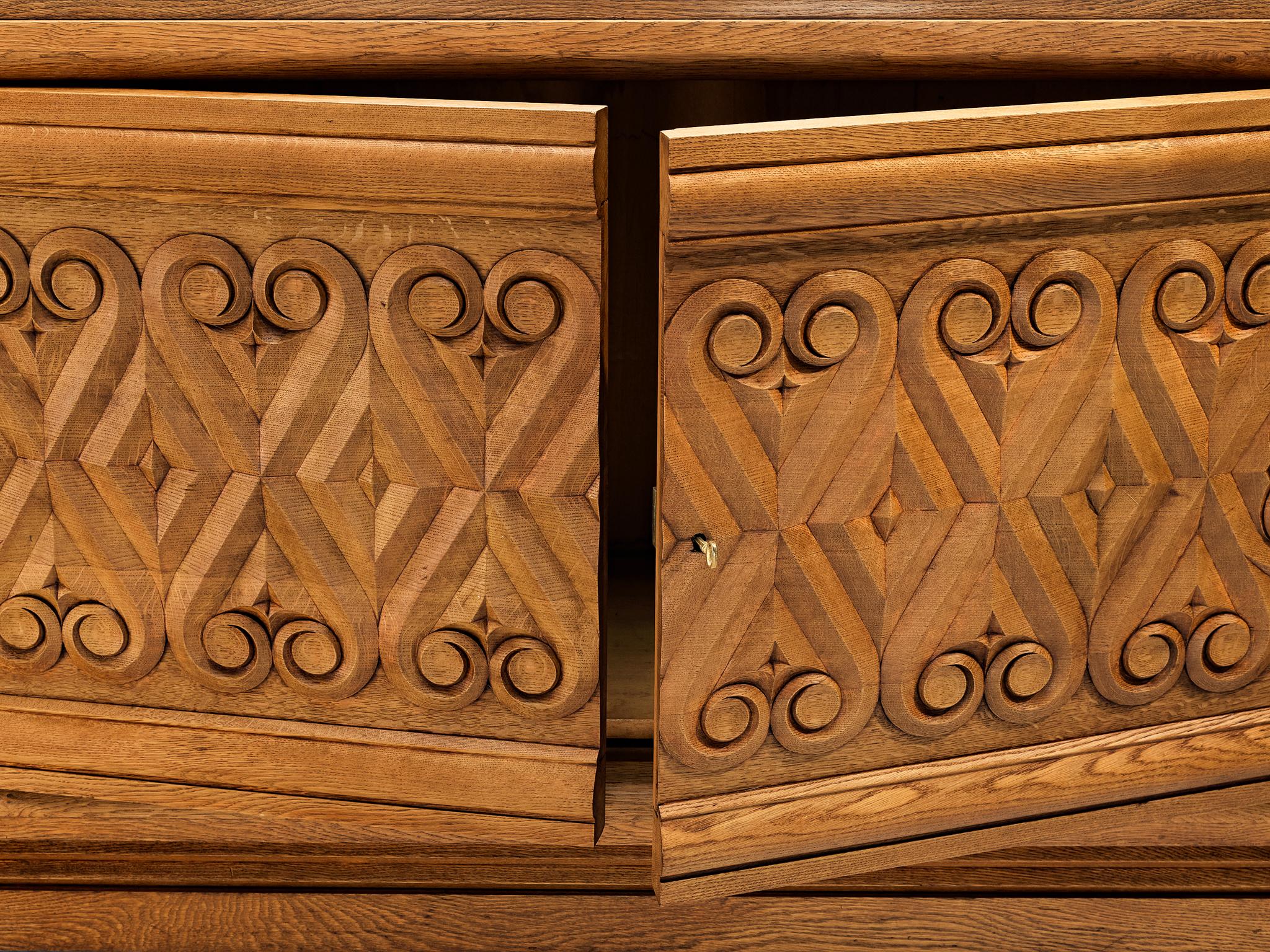 André Le Picard Sideboard in Solid Oak 1930s For Sale 4