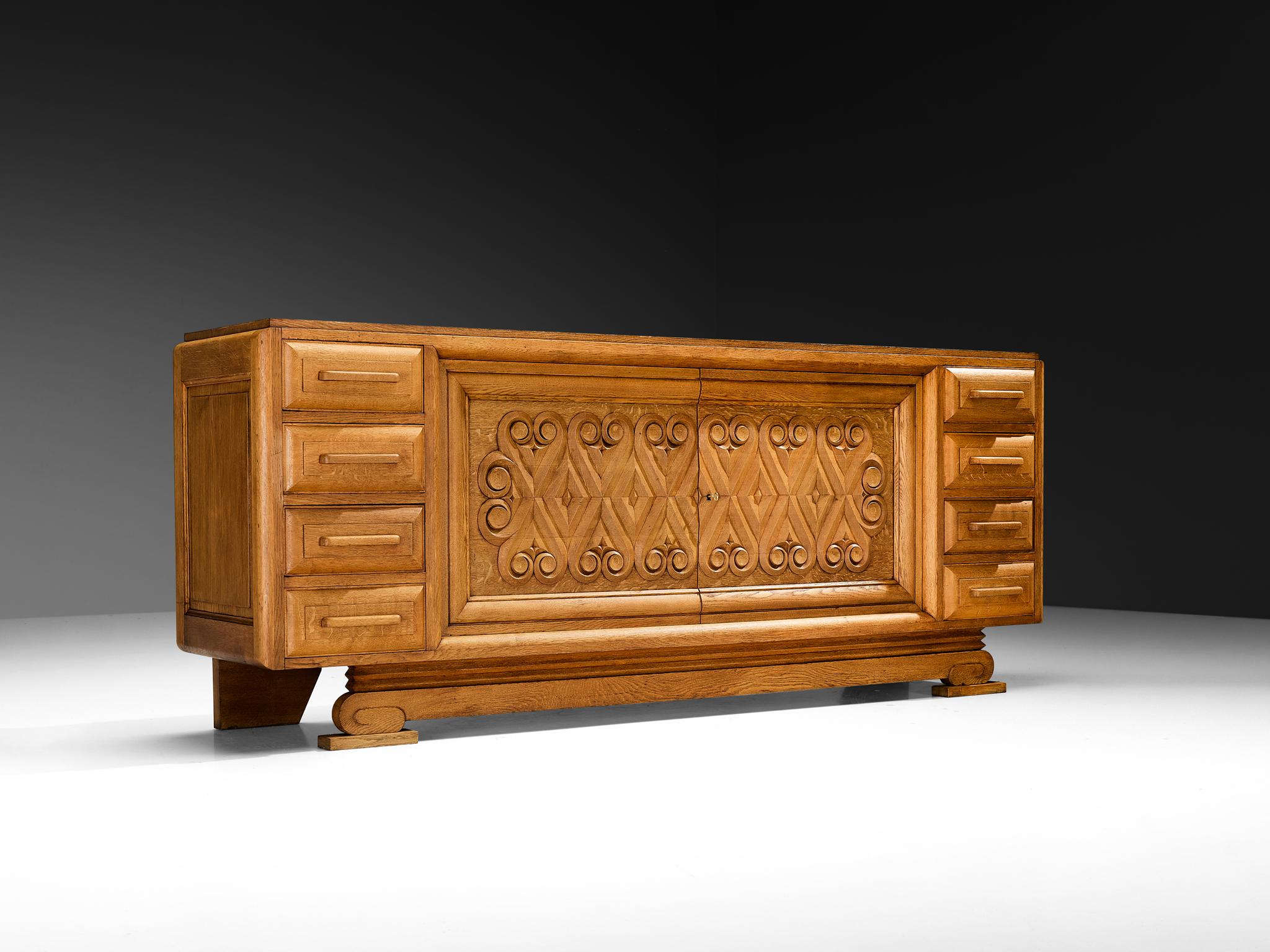 André Le Picard Sideboard in Solid Oak 1930s For Sale 3