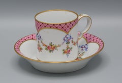 André Leboeuf, Manufacture à la Reine" - Kaffeetasse und Untertasse "Litron", Ende 18