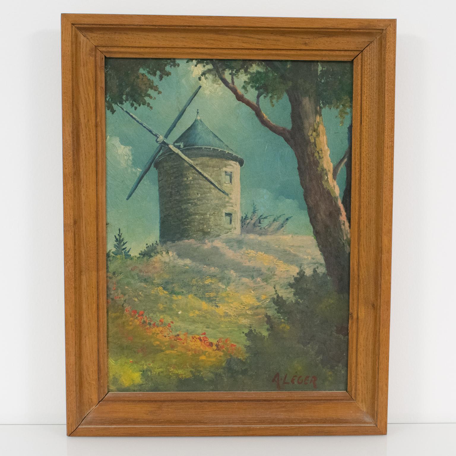 Provence Landscape Daudet Windmill Gouache Painting by Andre Leger 2
