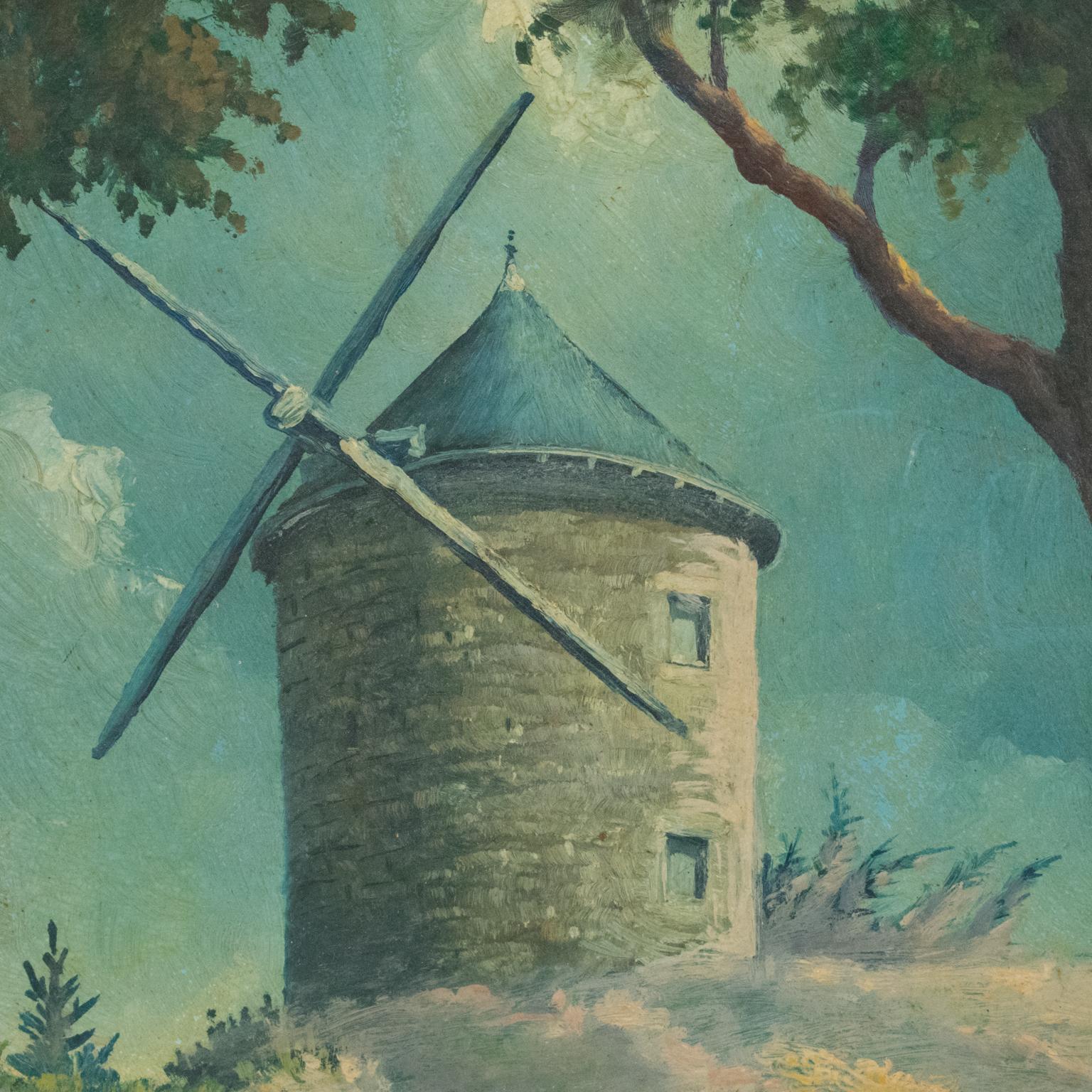 Provence Landscape Daudet Windmill Gouache Painting by Andre Leger 4