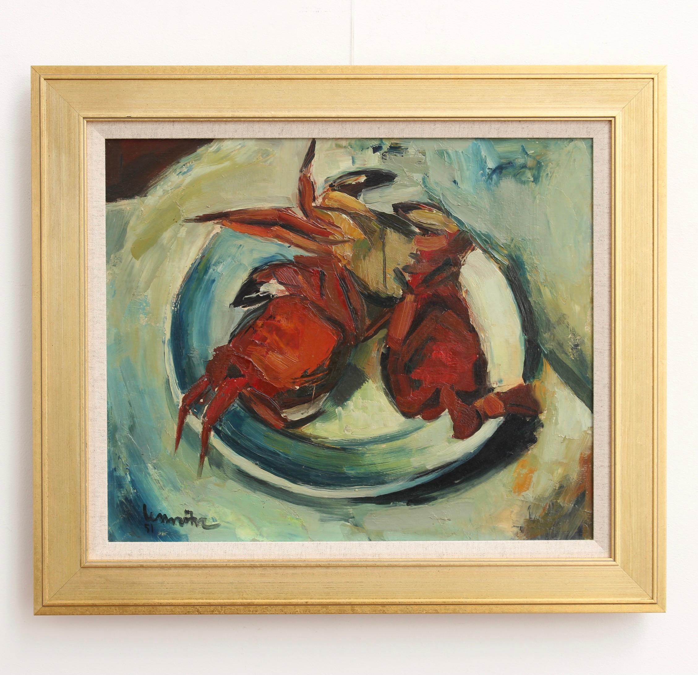 Still-Life Painting André Lemaître - Nature morte avec crabe