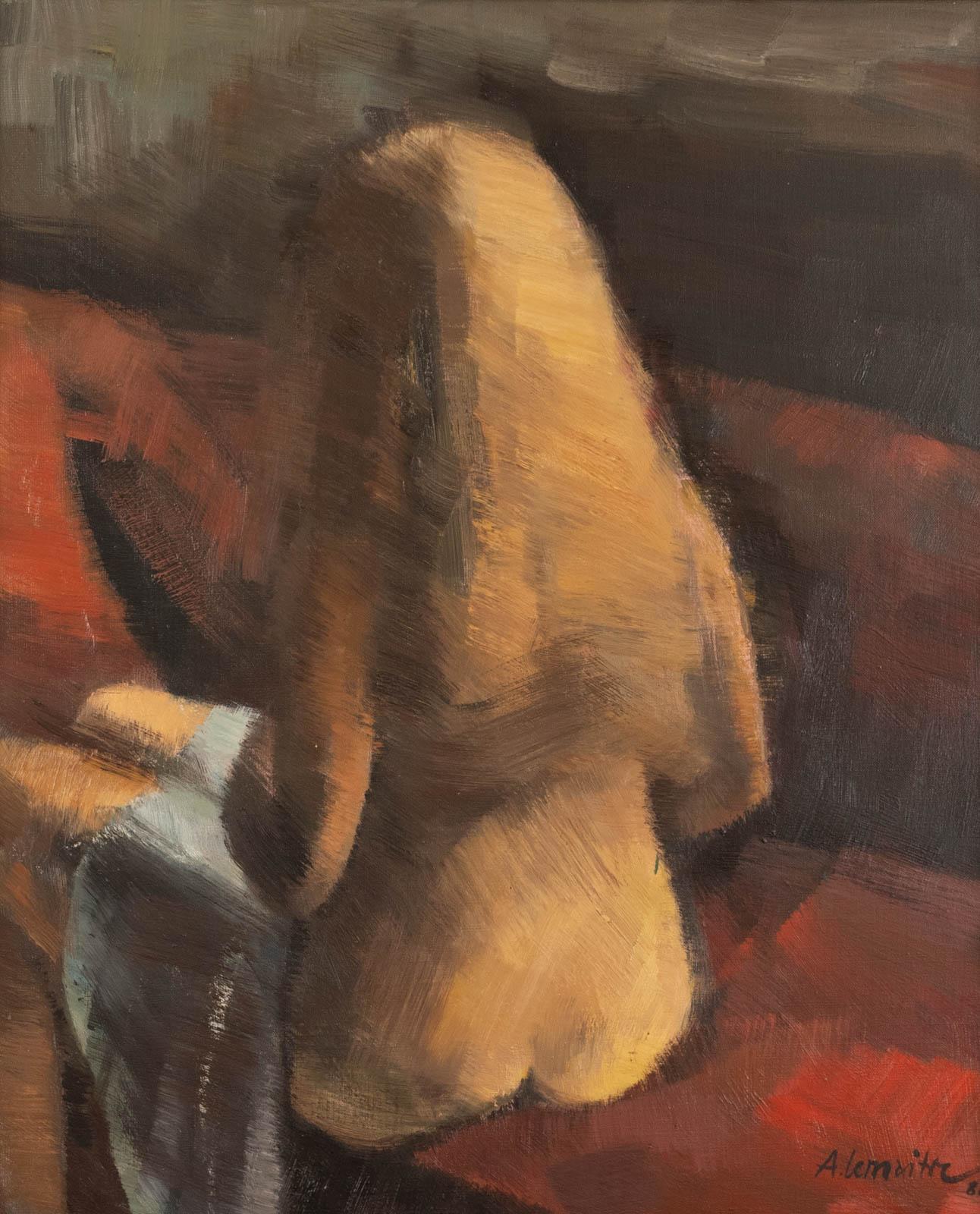 Nu de Dos (Moderne), Painting, von André Lemaitre