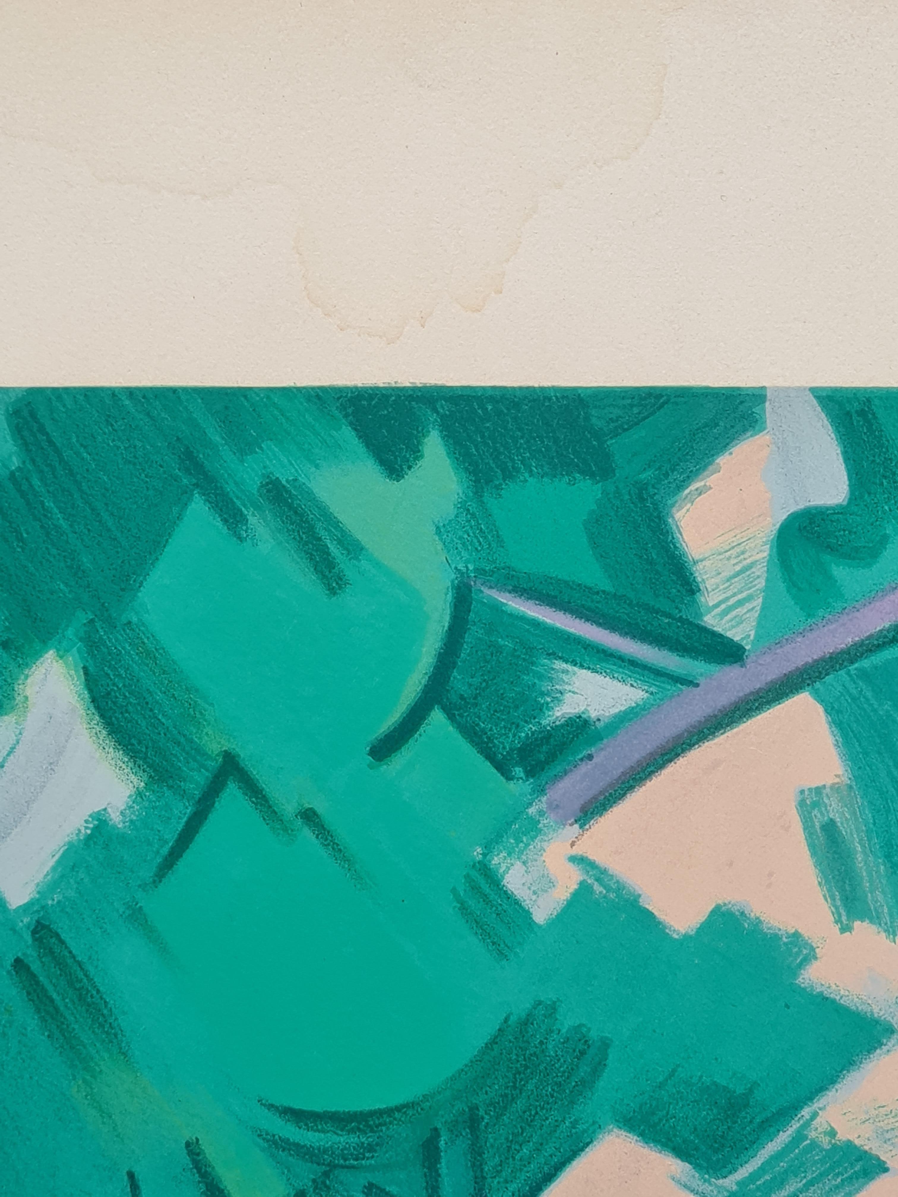 Cubiste Landscape, Les Arbres au Piquey, Limited Edition with Atelier Stamp For Sale 6
