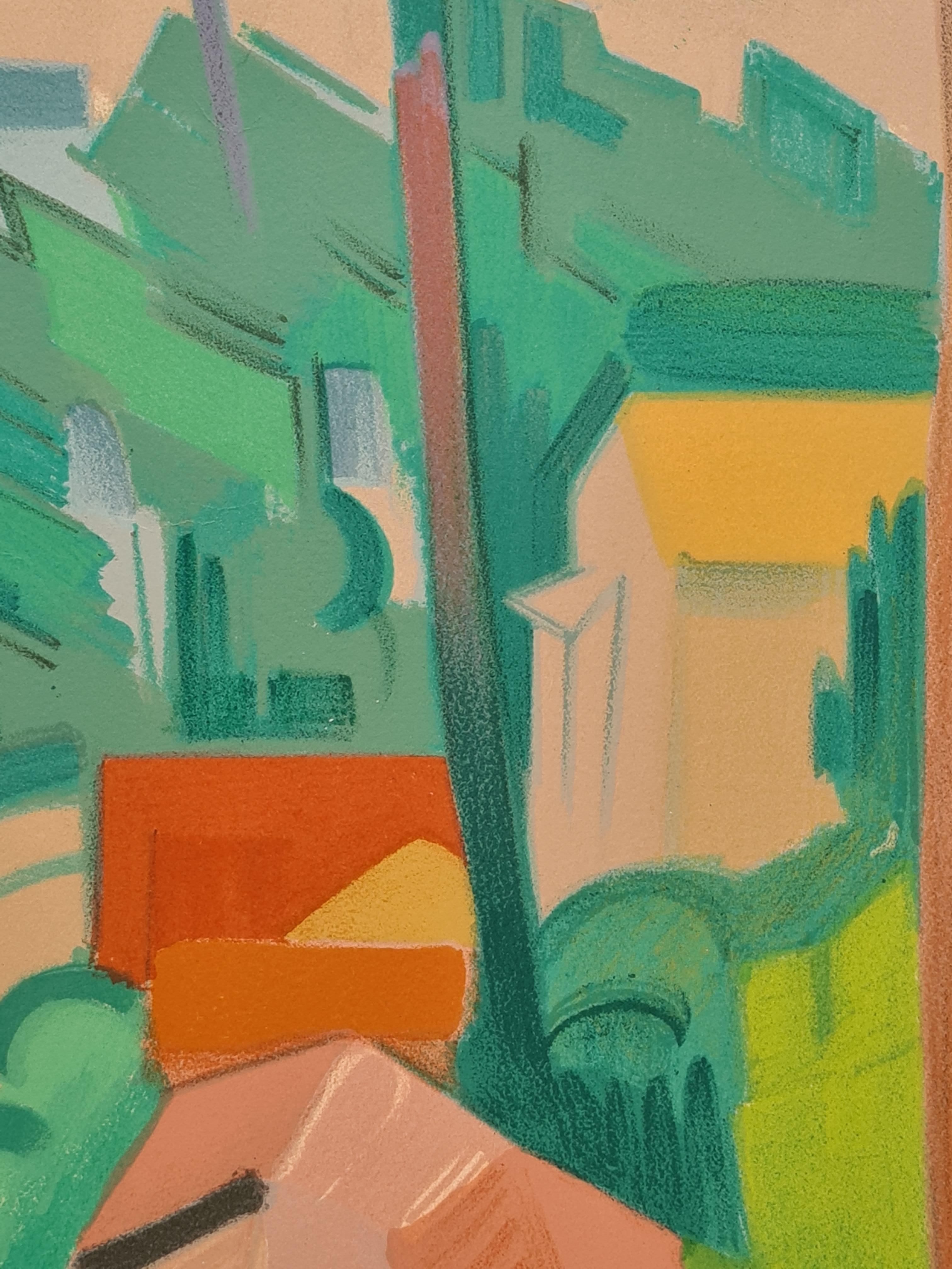 Cubiste Landscape, Les Arbres au Piquey, Limited Edition with Atelier Stamp For Sale 7