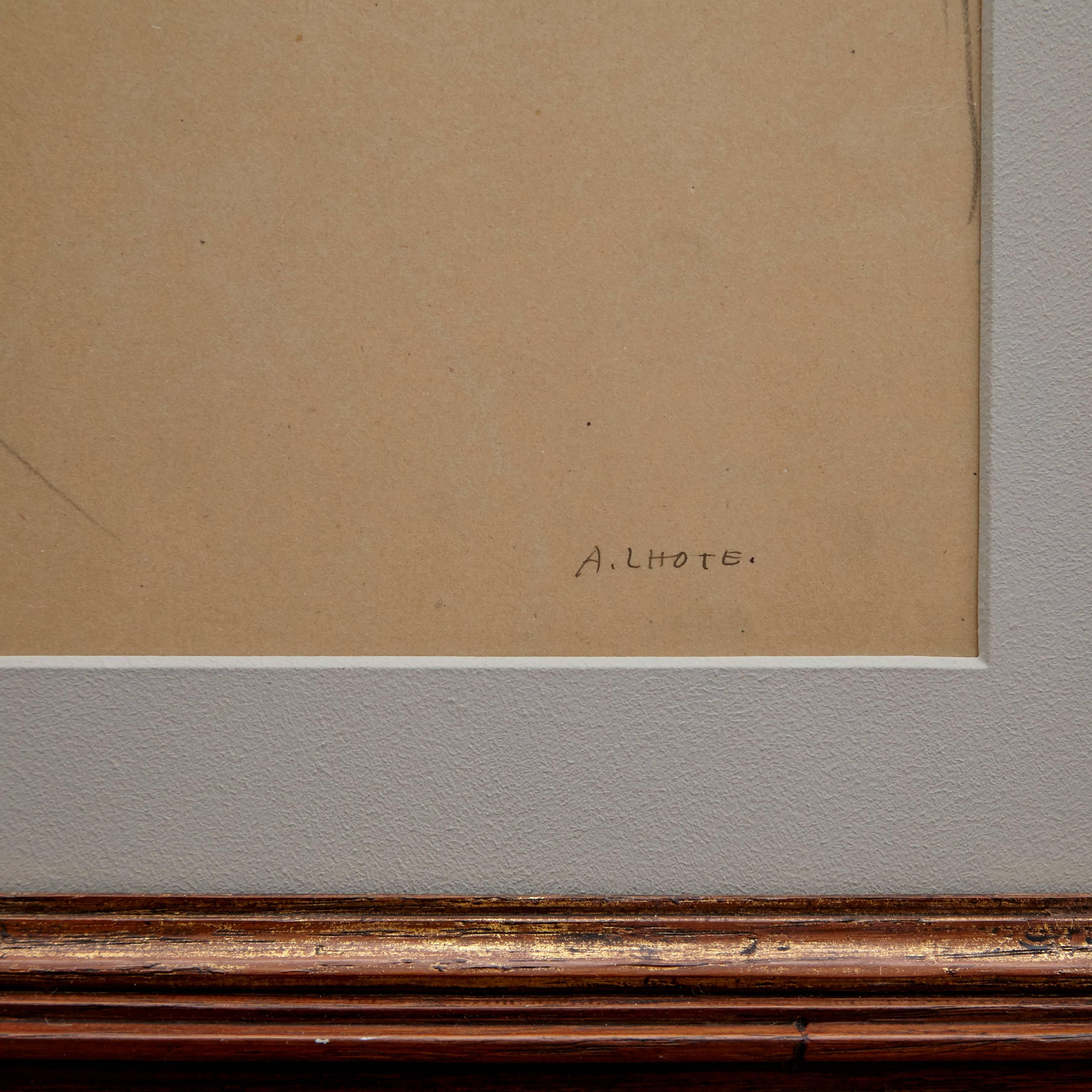 European André Lhote Drawing La Coiffeuse Hand Signed, circa 1920 For Sale