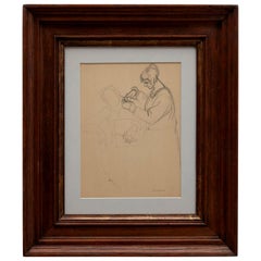 André Lhote Drawing La Coiffeuse Hand Signed, circa 1920