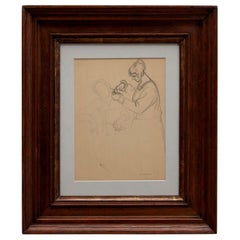 André Lhote Drawing La Coiffeuse Hand Signed, circa 1920
