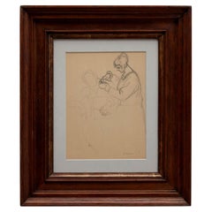 André Lhote Drawing La Coiffeuse Hand Signed, circa 1920