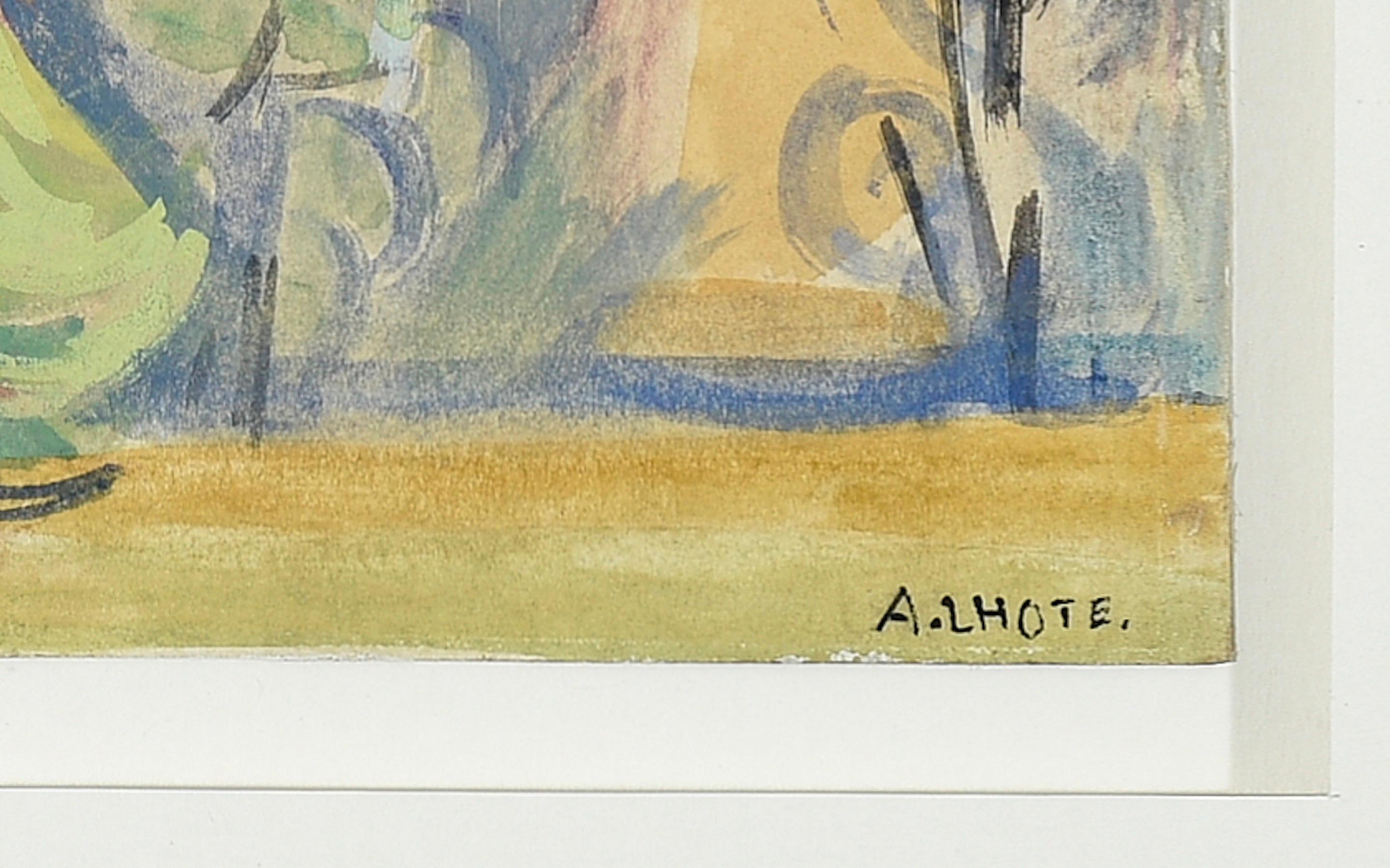 Hand-Painted André Lhote, Les Pins Devant Mirmande, circa 1928-1930