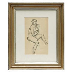 Andre Lhote Mid Century Modern 1920s Cubist Pencil Drawing - Framed