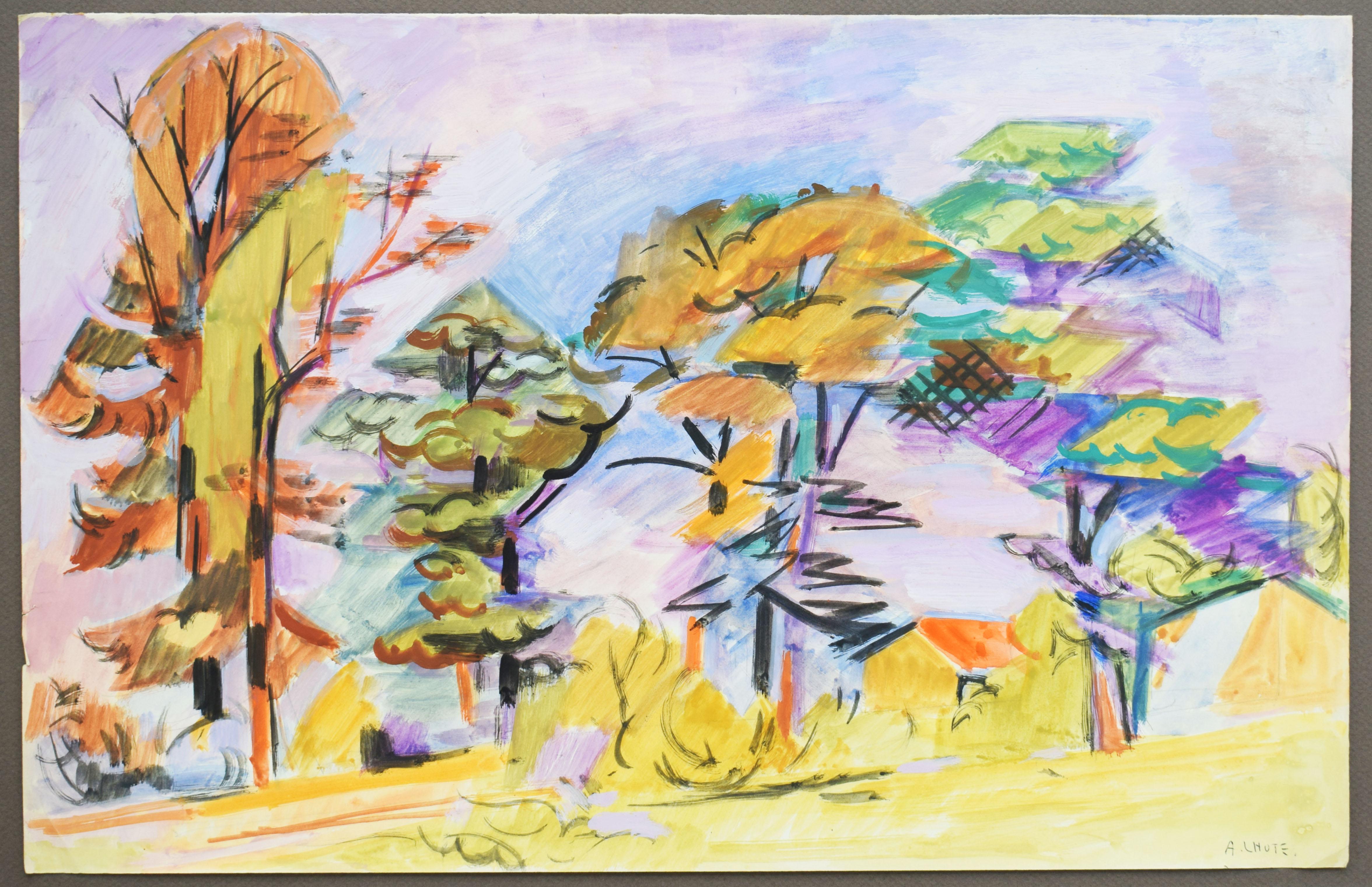 Landscape in Provence - Provence Landscape French Cubism - Painting by André Lhote