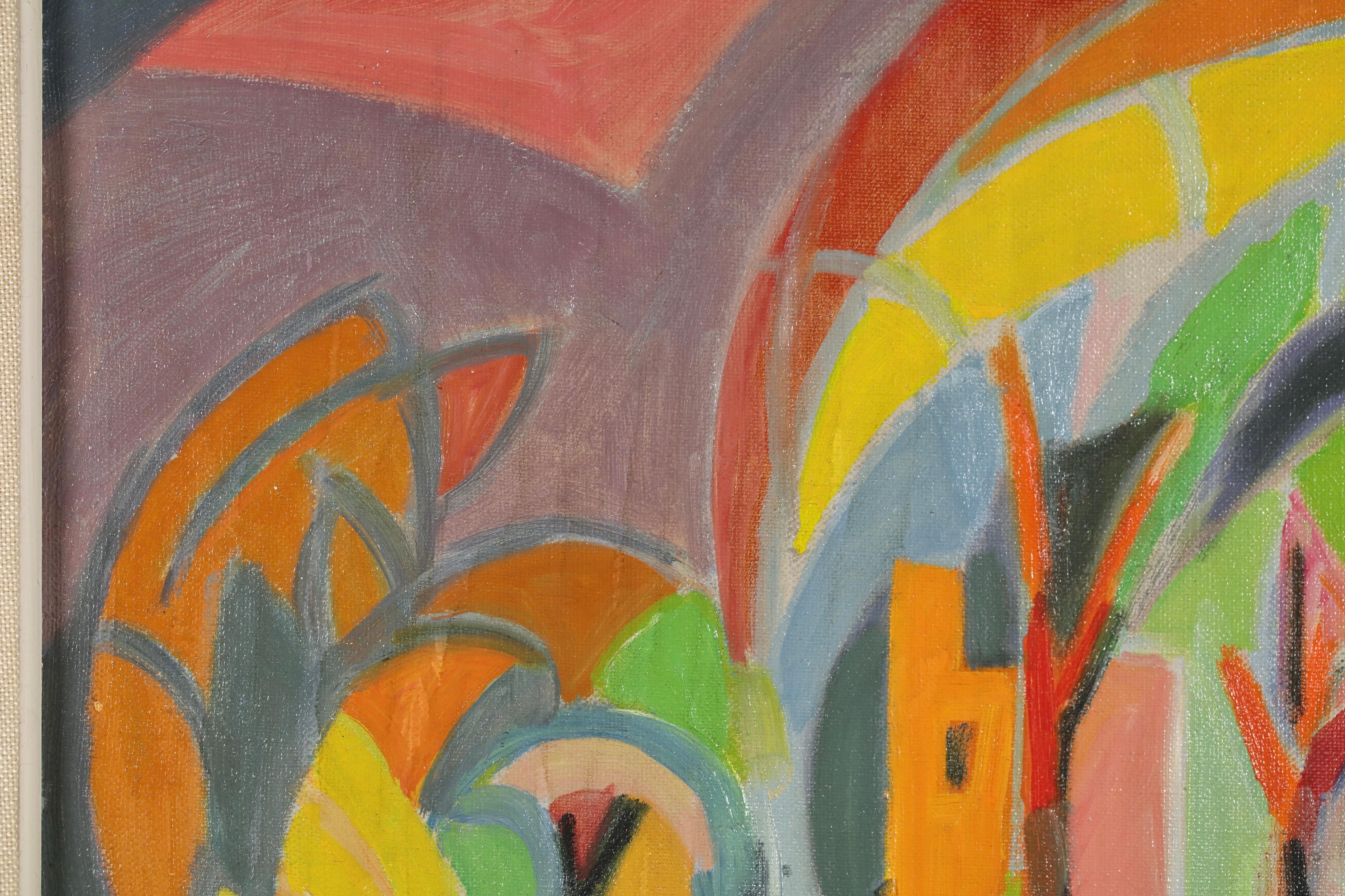 Le Moulin - La Cadiere-d'Azur - Paysage cubiste - Peinture à l'huile d'Andre Lhote - Cubisme Painting par André Lhote