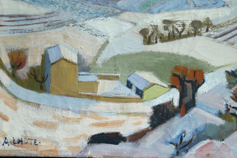A wonderful oil on canvas circa 1930 by French cubist painter André Lhote depicting a beautiful snow covered landscape, set in Gordes in the Provence-Alpes-Côte d'Azur region in southeastern France. Signed lower left. With thanks to Dominique