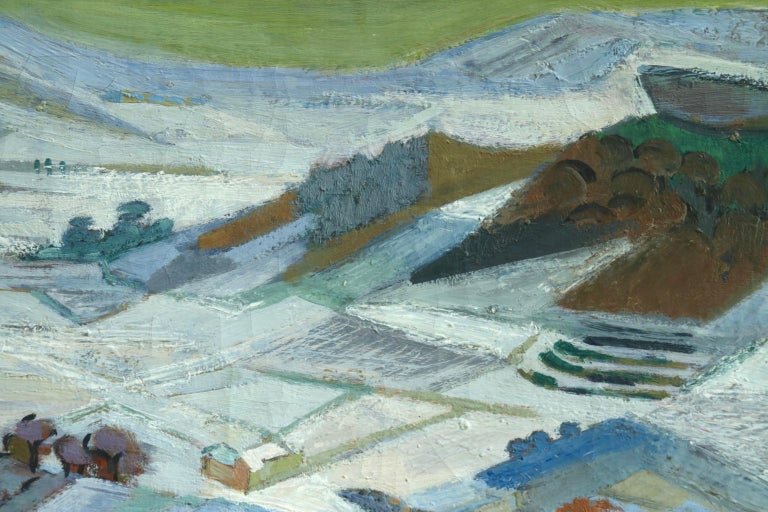 Neige a Gordes - 20th Century Cubist Oil, Snowy Winter Landscape by Andre Lhote For Sale 5