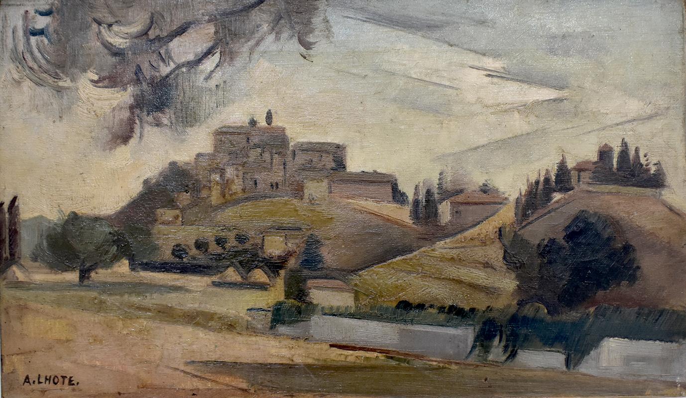 André Lhote Landscape Painting - Village in Drome / Village de la Drome - Cubism French Art