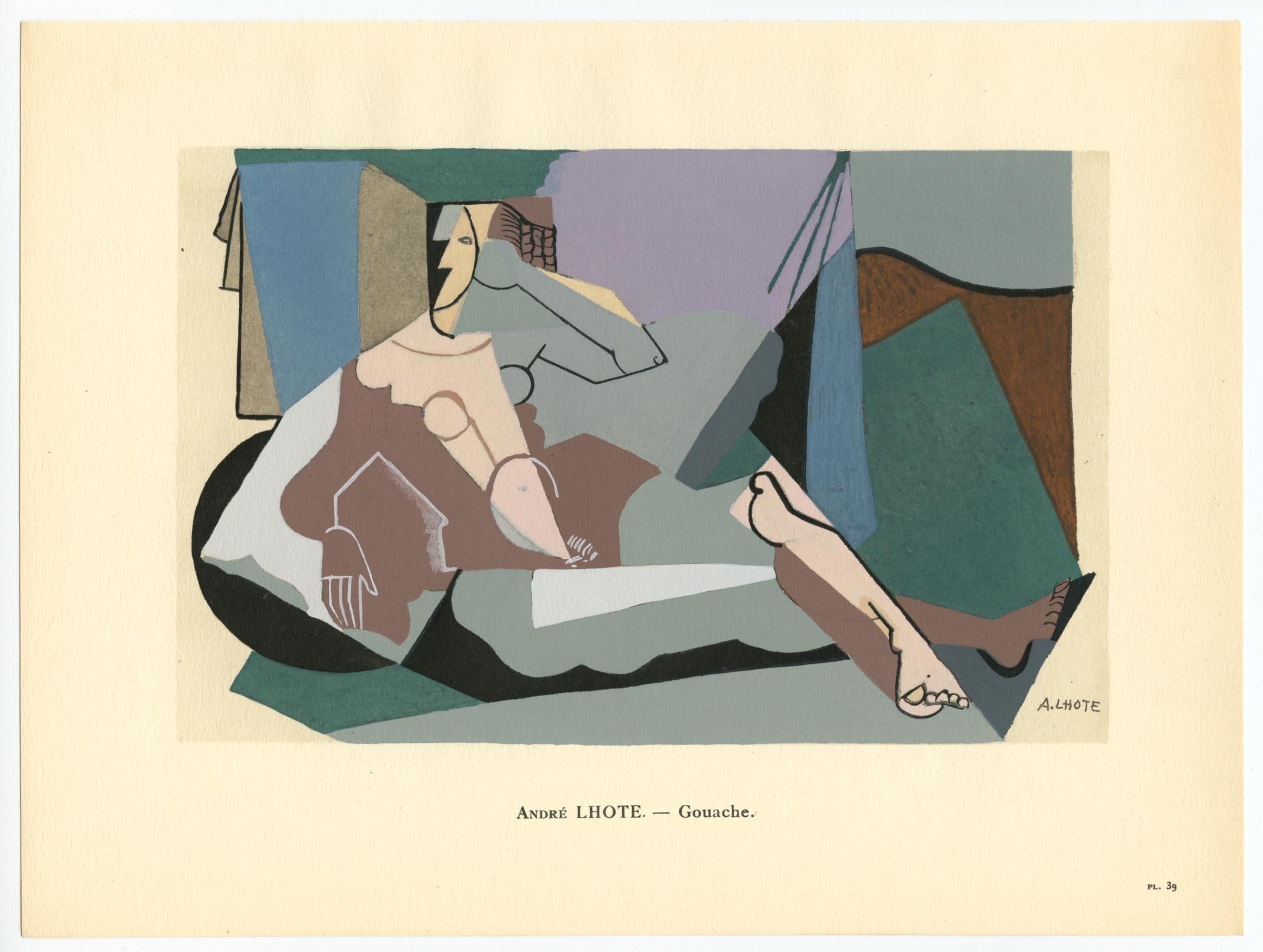 Medium: pochoir (dopo la gouache). Stampato a Parigi nel 1929 presso l'Atelier A di Daniel Jacomet per L'Art Cubiste. Dimensioni dell'immagine: 5 1/4 x 8 1/8 pollici (132 x 205 mm). Un'iscrizione sotto l'immagine identifica l'artista. Firmato nel