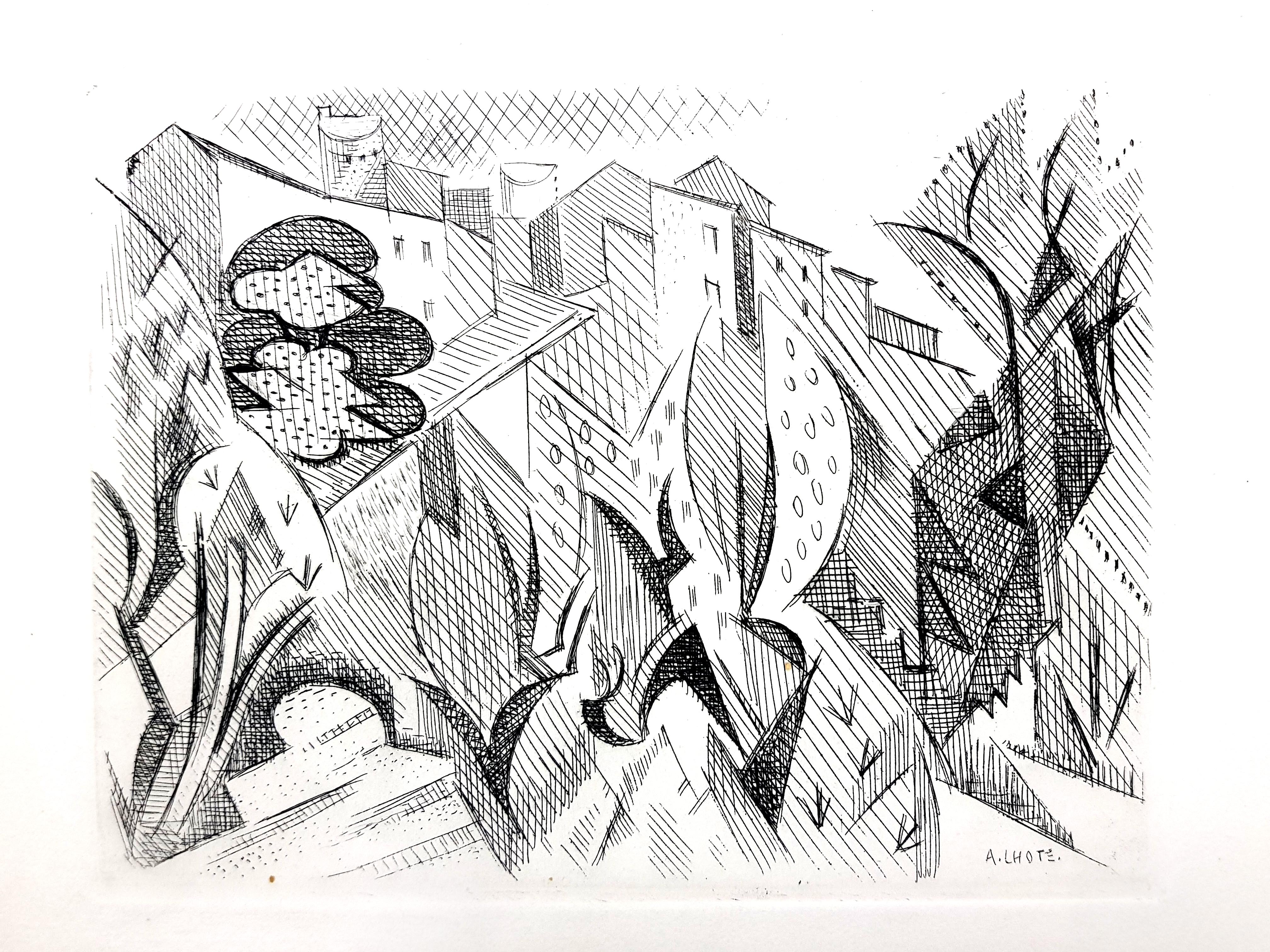André Lhote - Paesaggio cubista - Acquaforte originale
Parigi, Le Gerbier, 1946
Edizione di 340
Firmato nel piatto
Non numerati come emessi