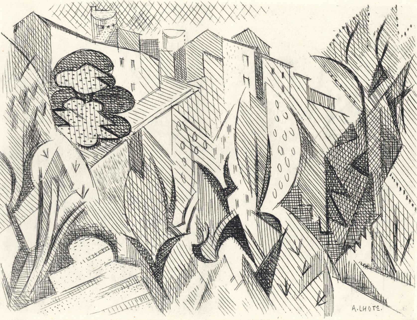 Etching on Rives BFK paper. Unsigned and unnumbered, as issued. Good condition. Notes: From the folio, Alternance, 1946. Published by Le Gerbier, Paris; printed by atelier Quesneville, Paris, March 2, 1946. Excerpted from the folio (translated from