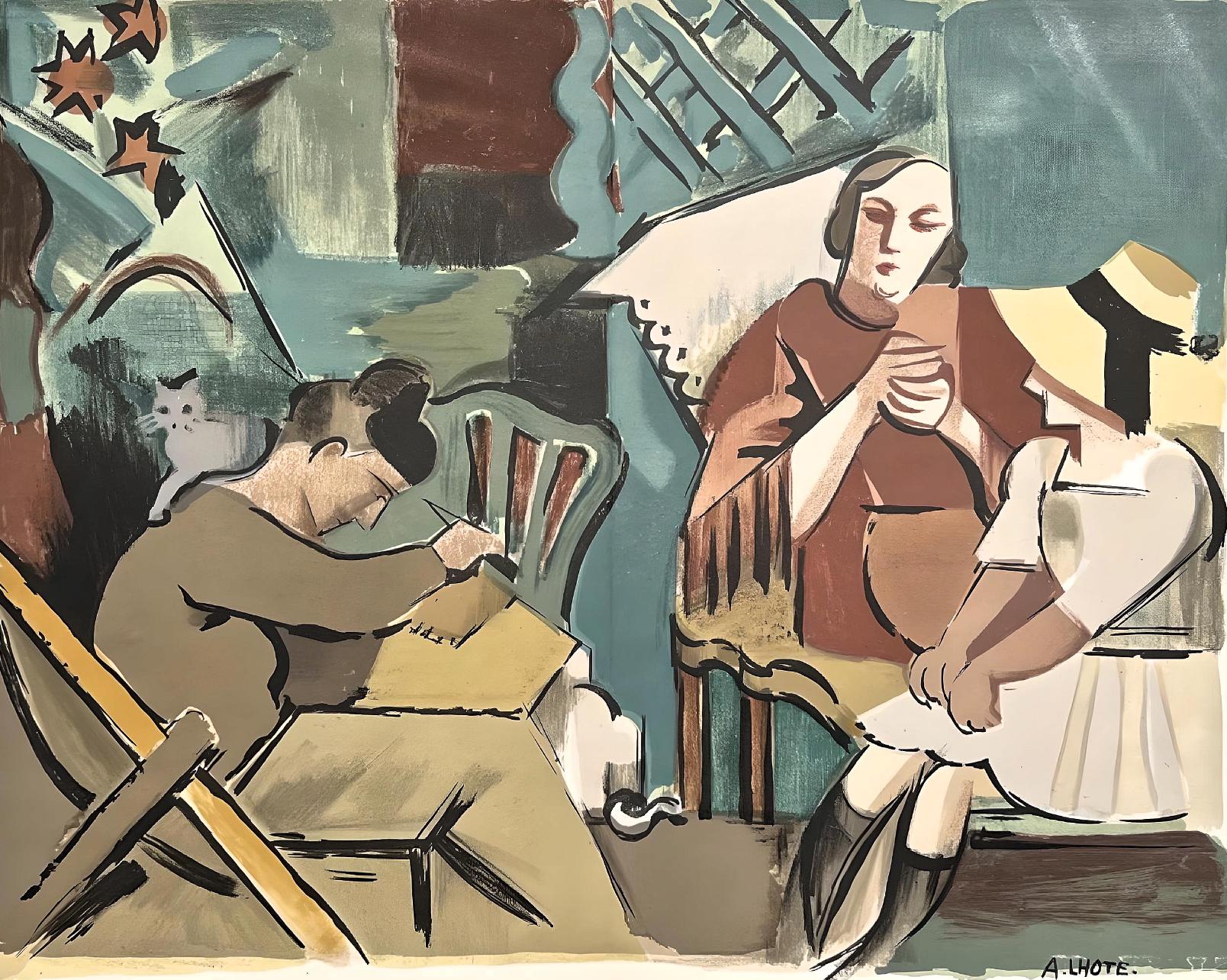 Litografía sobre papel vélin du Marais. Inscripción: sin firmar y sin numerar, tal como se emitió. Buen estado con pliegue central, tal como se publicó. Notas: Del volumen Éloge de André Lhote, 1960. Publicado por Editions d'Art Manuel Bruker,
