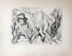 Small Village in Provence - Original Etching Signed in The Plate