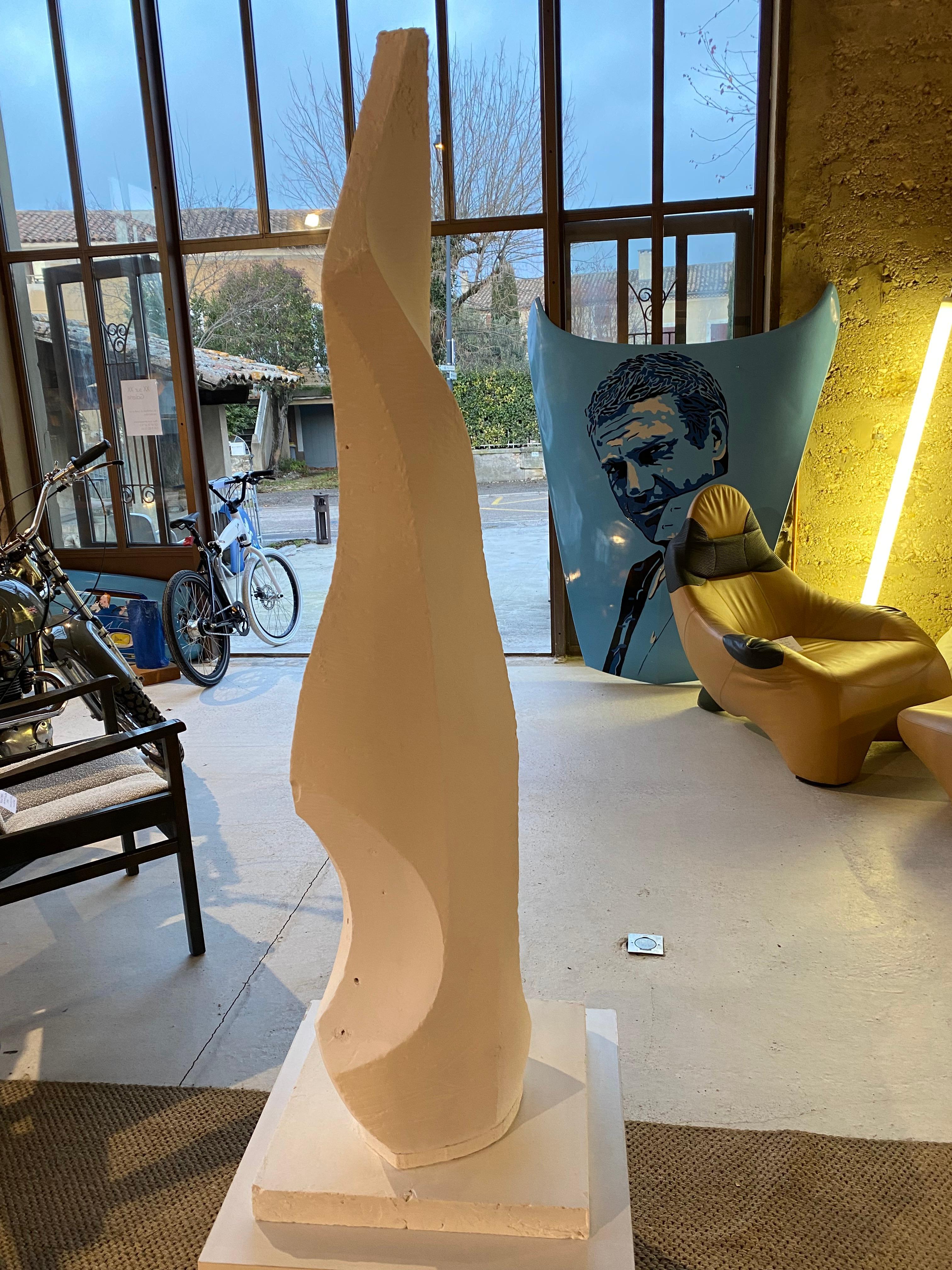 Plaster André Longeon (1926-2010) Abstract sculpture For Sale