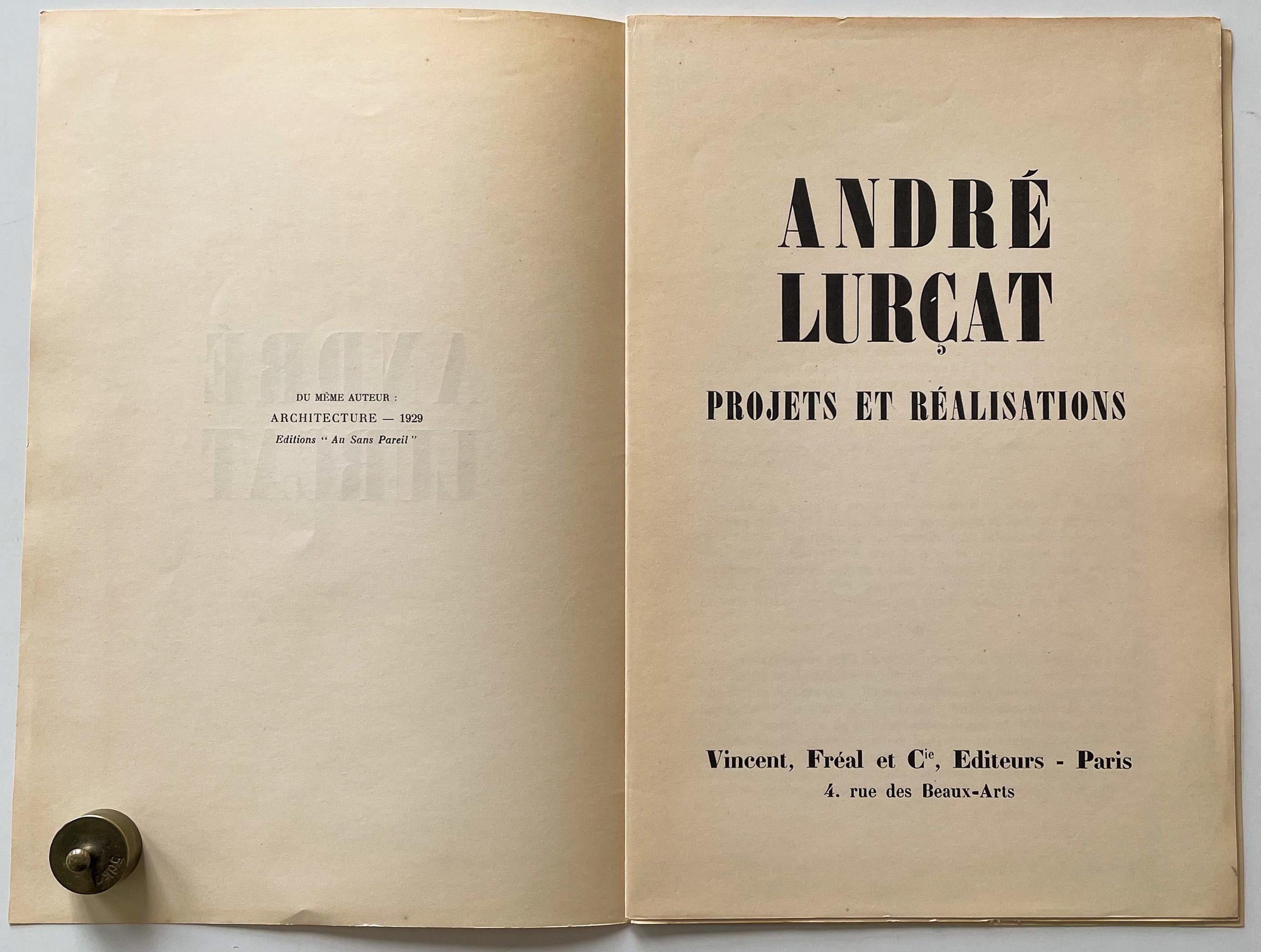 International Style Andre Lurcat: Projets Et Réalisations For Sale