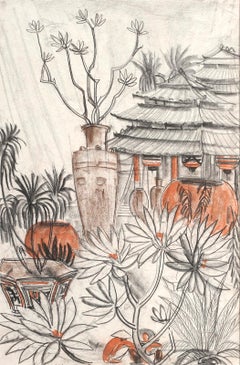 Landschaft mit Pagoden in Vietnam