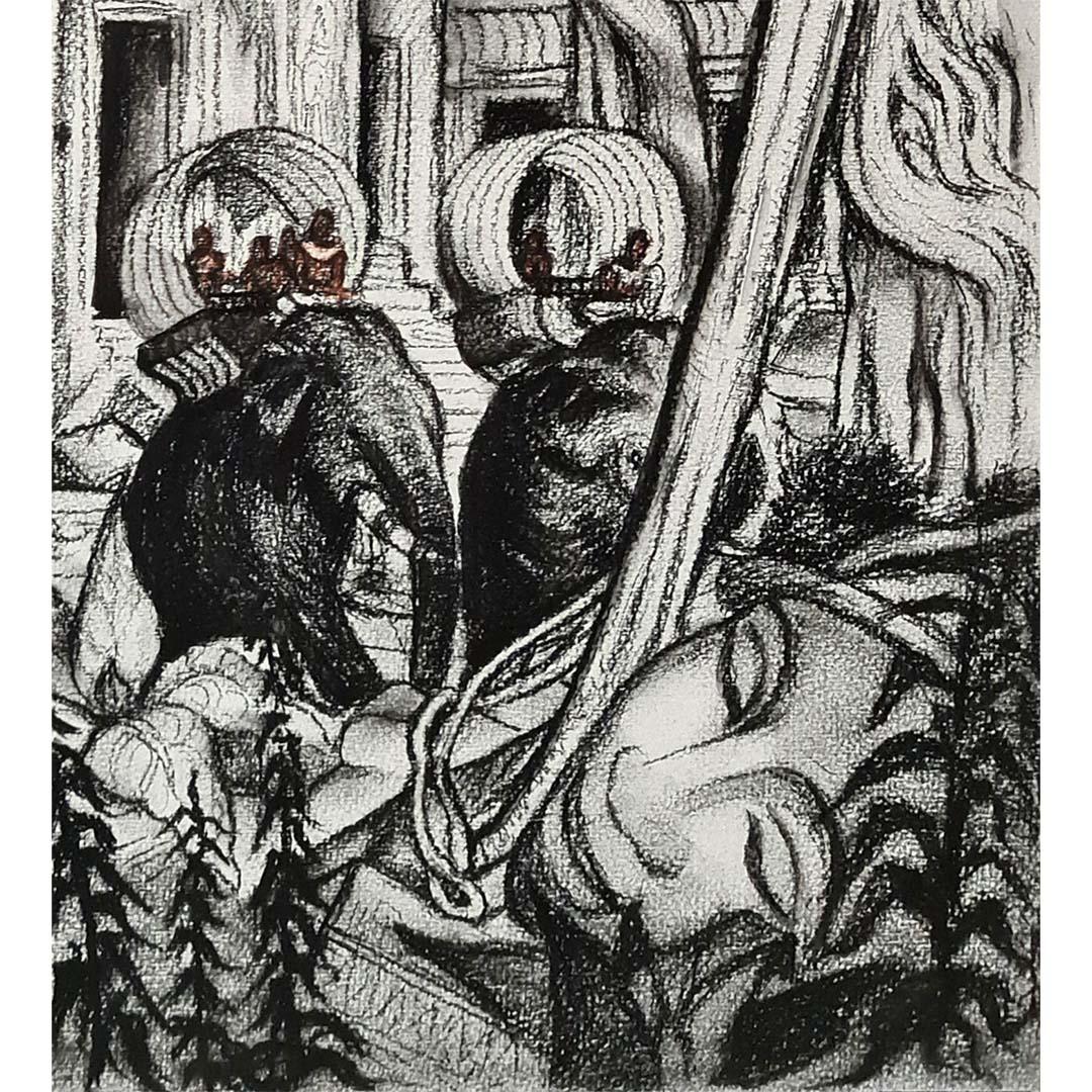 Disegno del 1950 circa da André Maire : Vision du monde à Angkor - Templi in vendita 1