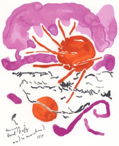 Vintage Marchand, Composition, Lettre à mon peintre Raoul Dufy (after)