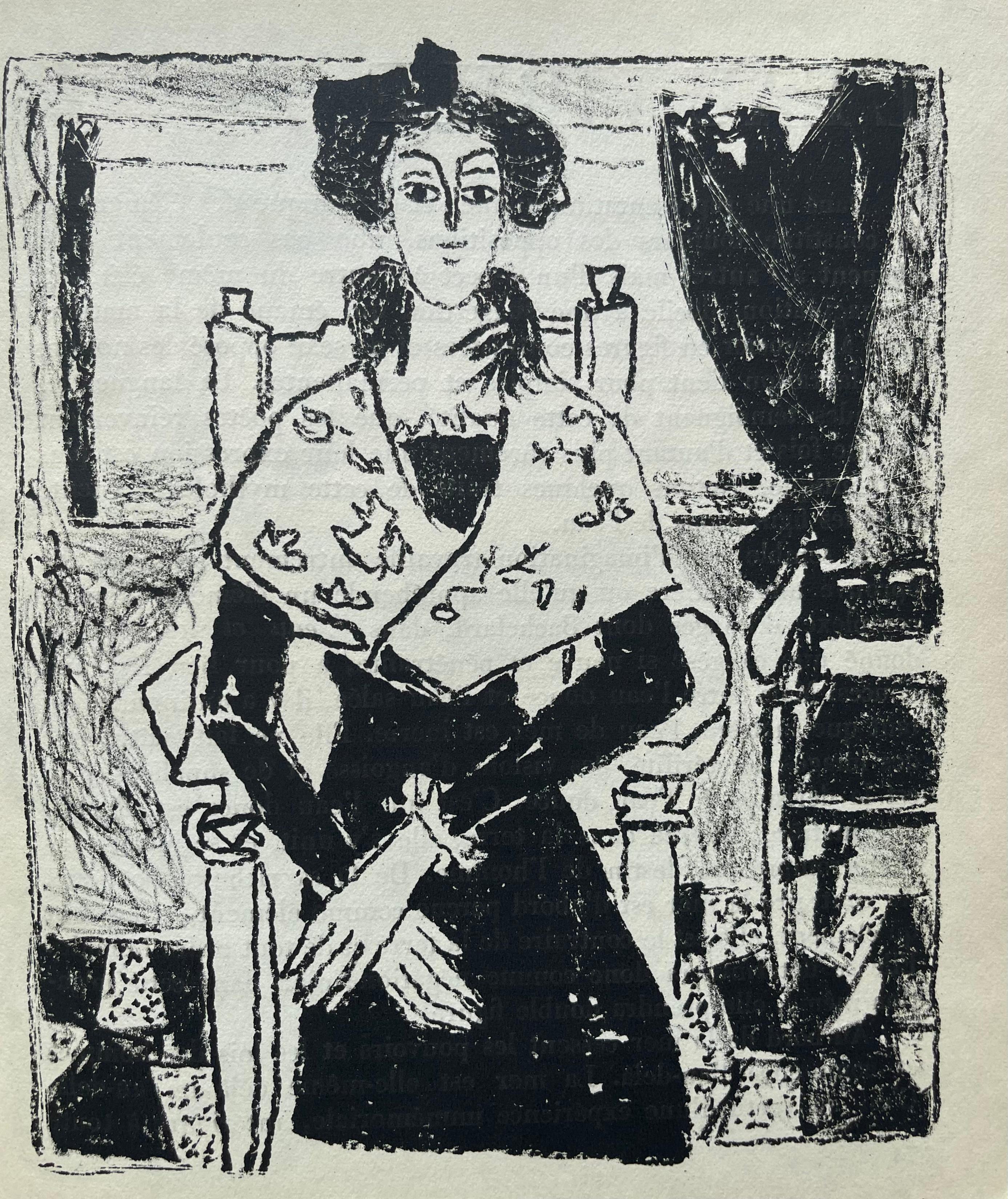 Portrait Print André Marchand - Marchand, Composition, pierre ã feu provence noire  (après)