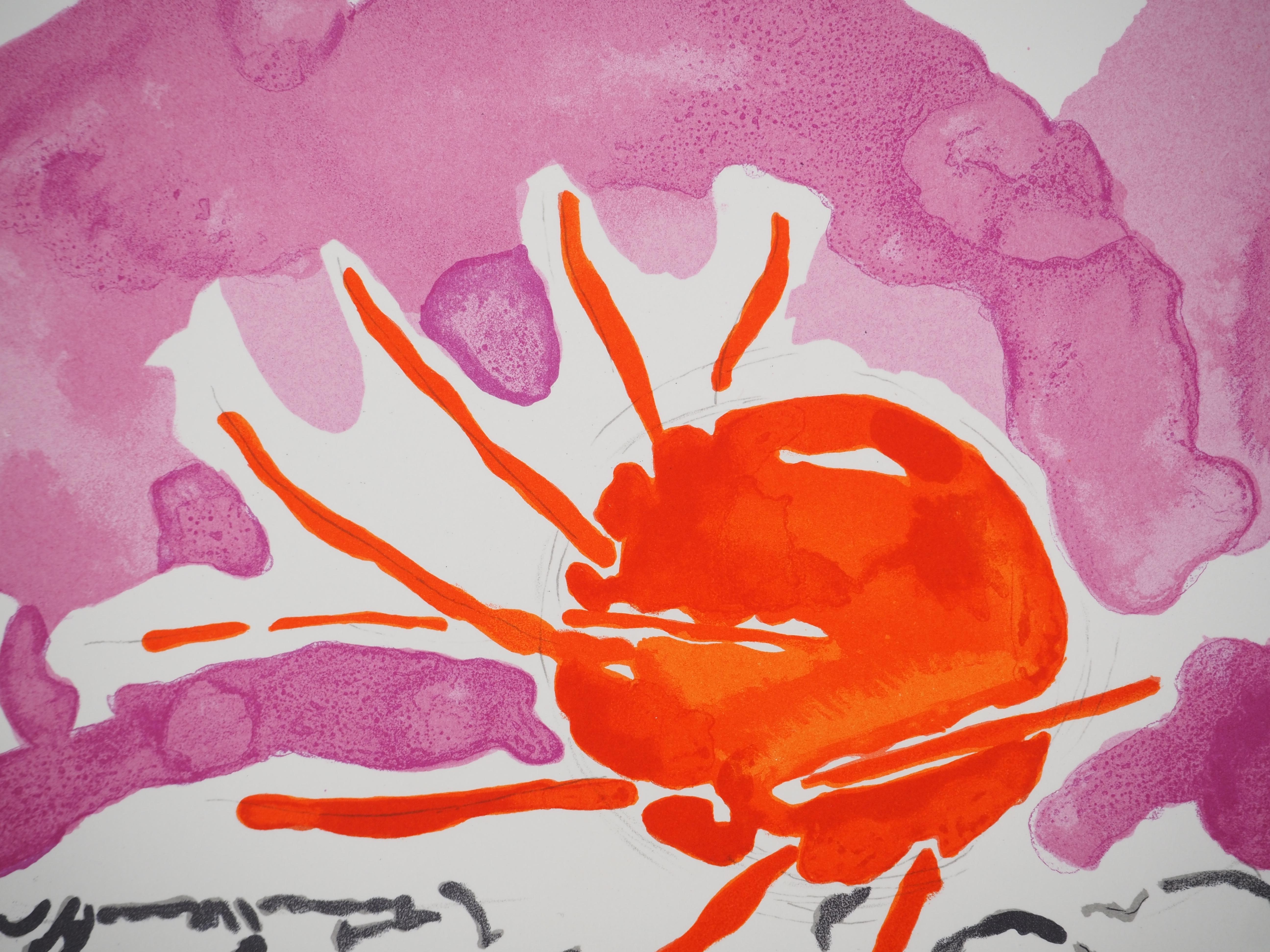 Tramonto surrealista - Litografia originale - Abstract Print Grigio di André Marchand