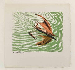 Boats - Original Lithograph By  André Margat - Mid-20th Century