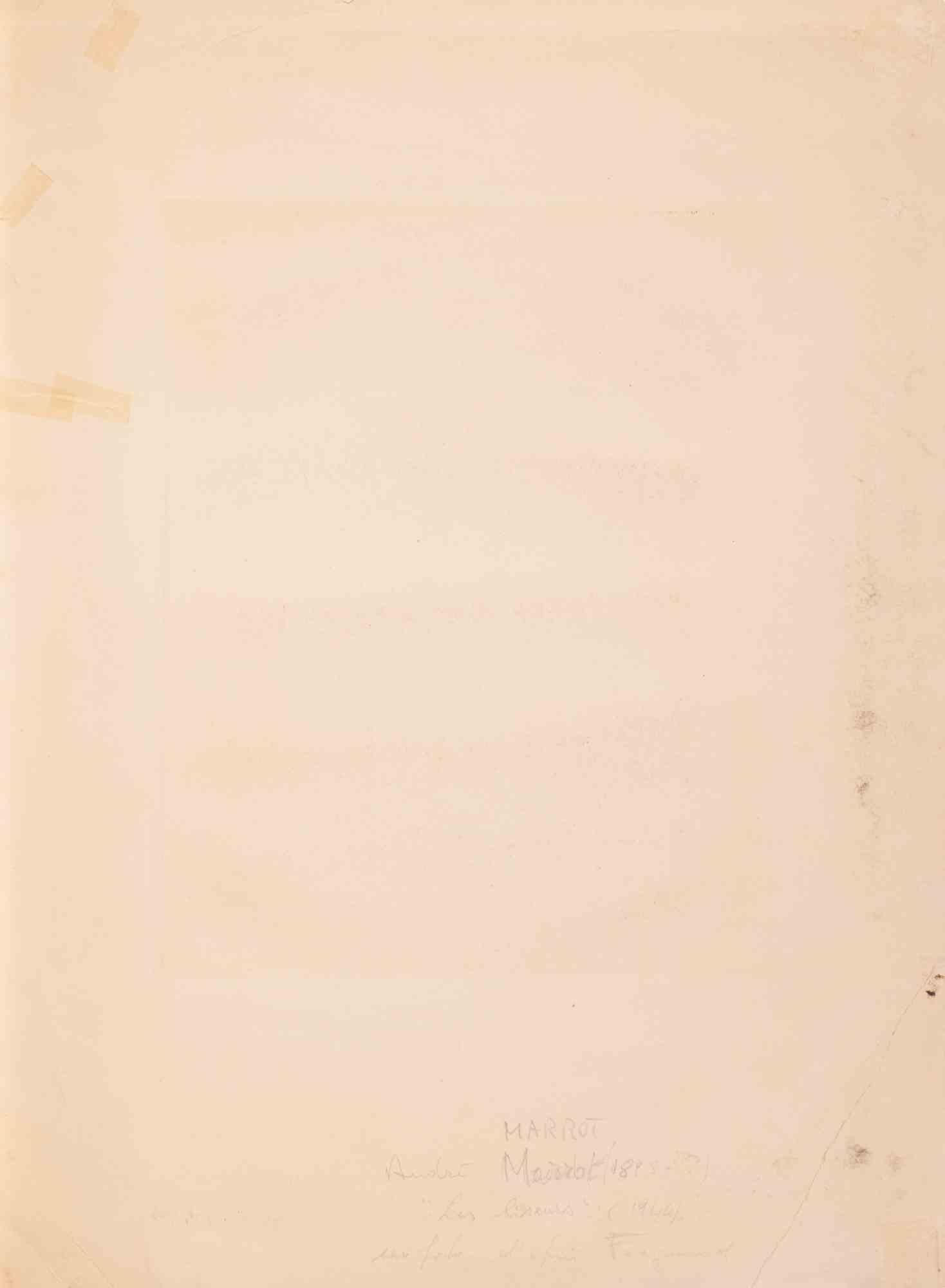 Les Liseurs - Etching by Andre Marrot - 1944 For Sale 1