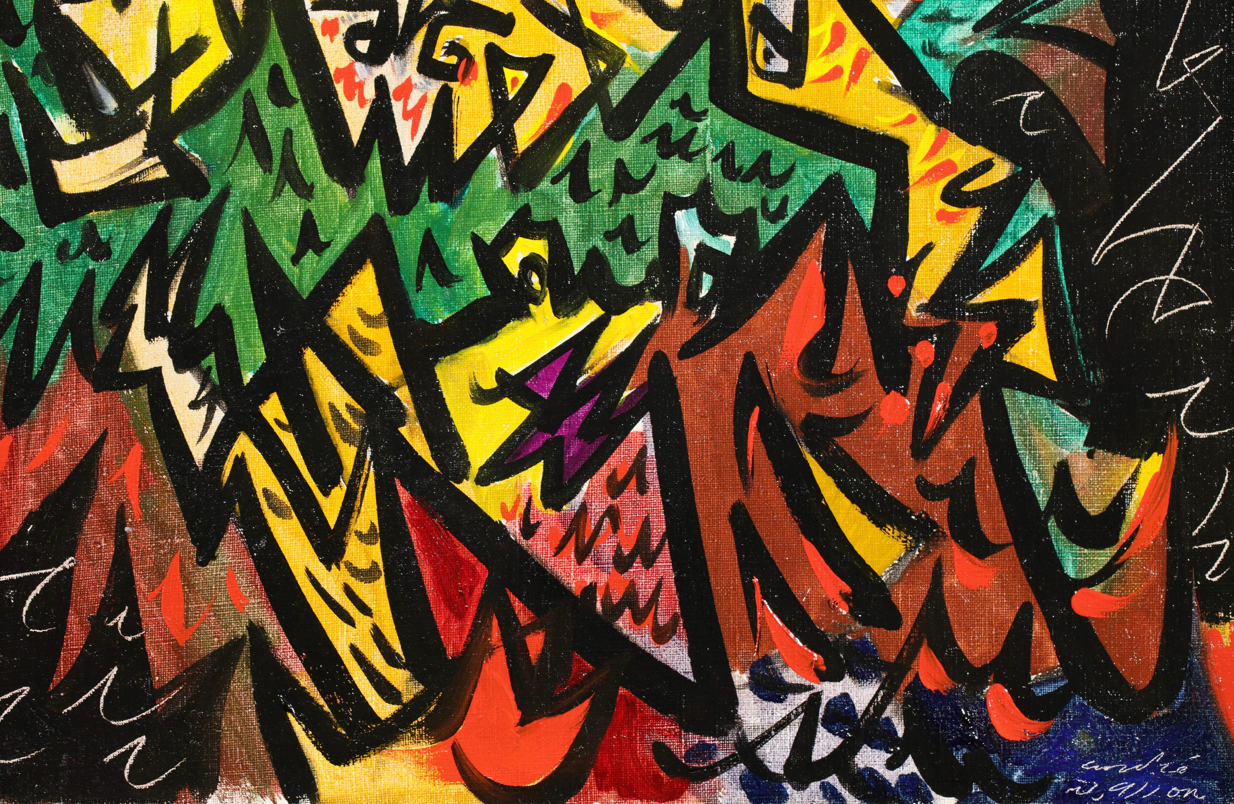 Les Insectes - Kubistisches Ölgemälde von Andre Masson im Angebot 2