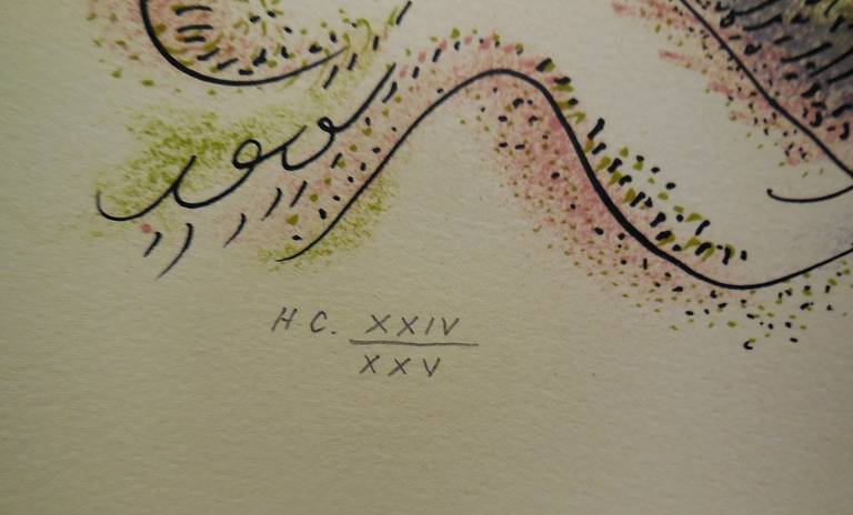 Viviane French Original Surrealist Lithograph signed and numbered Andre Masson For Sale 1