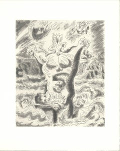 1974 Andre Masson 'Le Septieme Chant II' Expressionism Brown, White France 